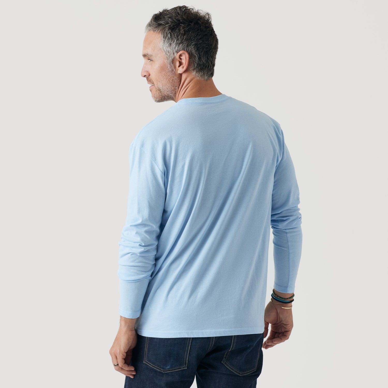 Oxford Blue Crew Neck Long Sleeve sold by True Classic product image thumbnail 3