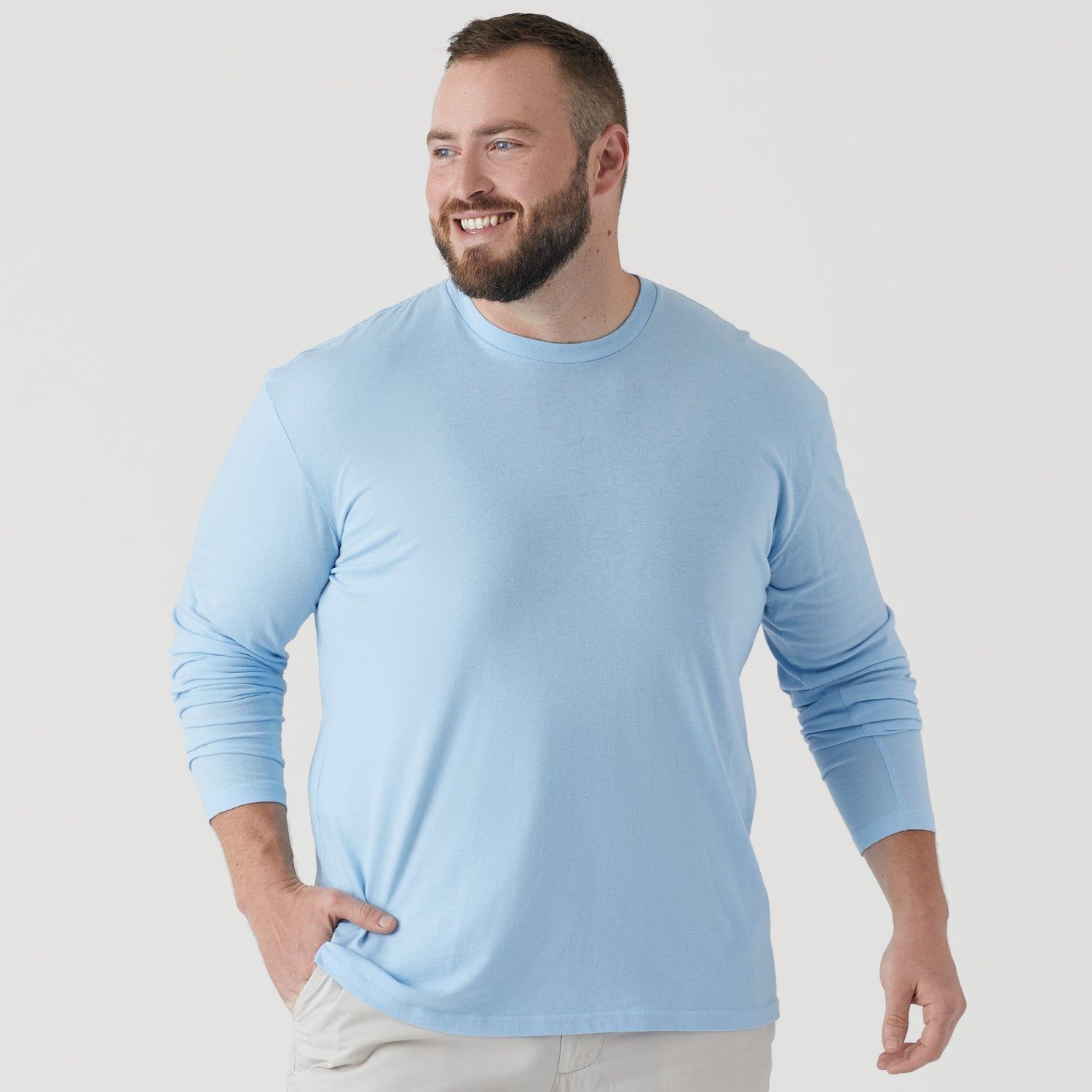 Oxford Blue Crew Neck Long Sleeve sold by True Classic product image thumbnail 5