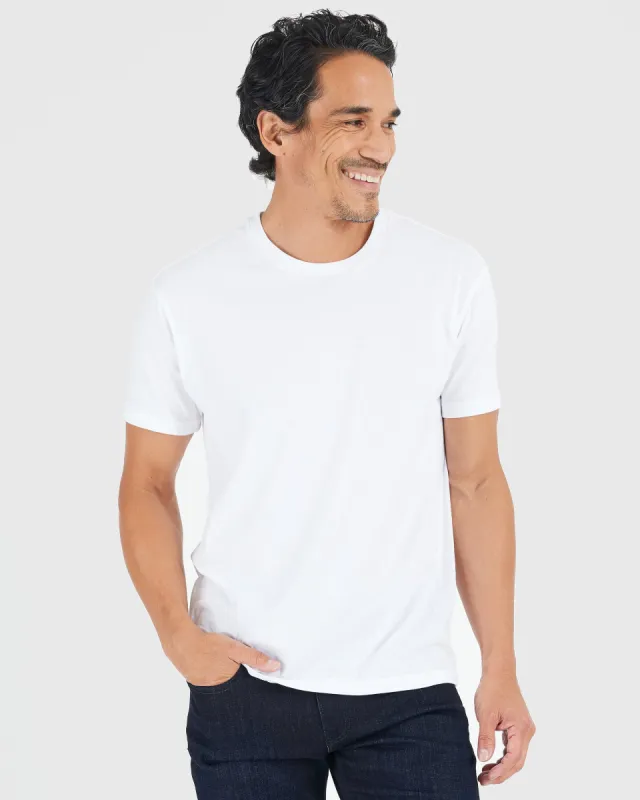 White Short Sleeve Crew Neck Tee sold by True Classic
