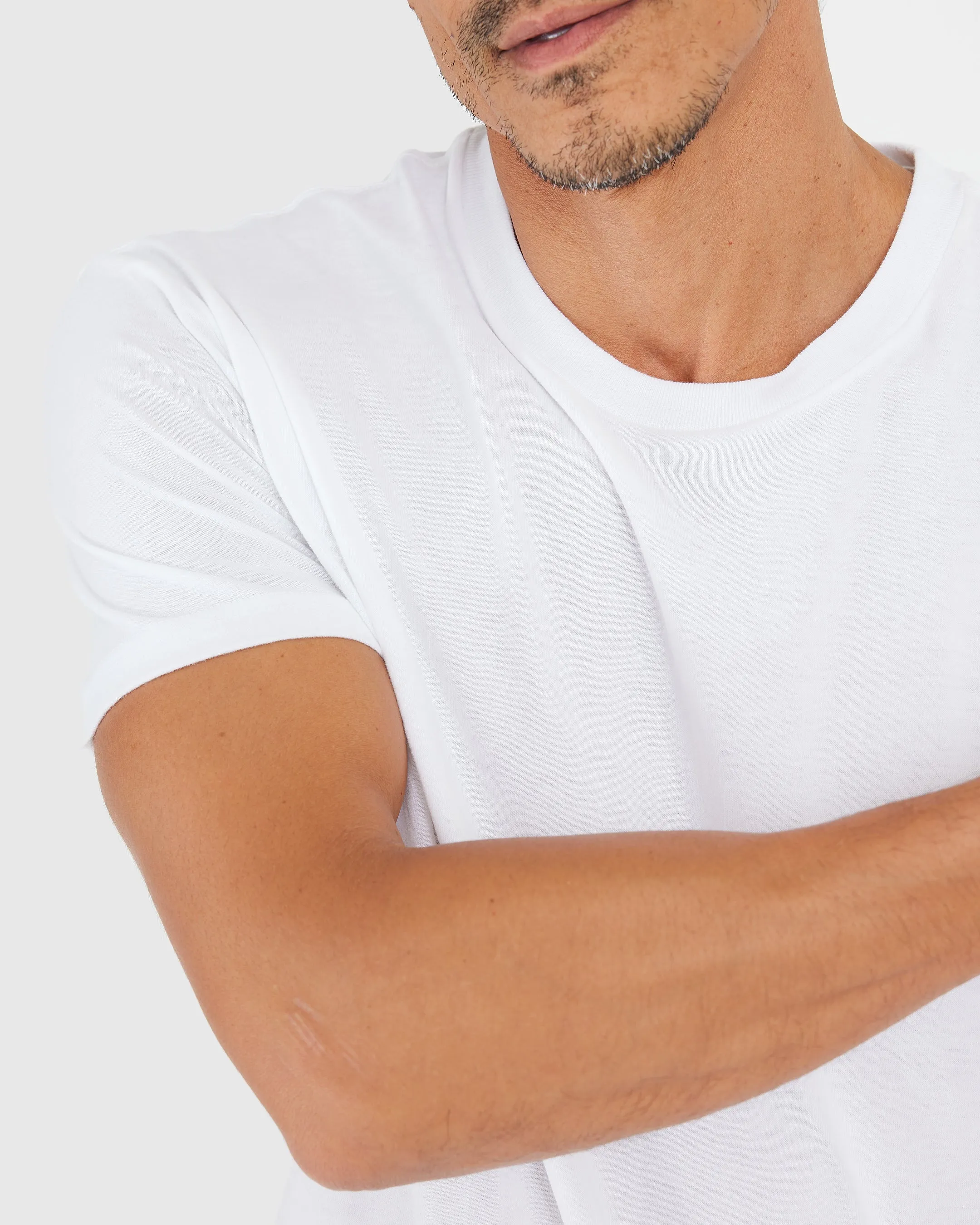 White Short Sleeve Crew Neck Tee sold by True Classic product image thumbnail 5