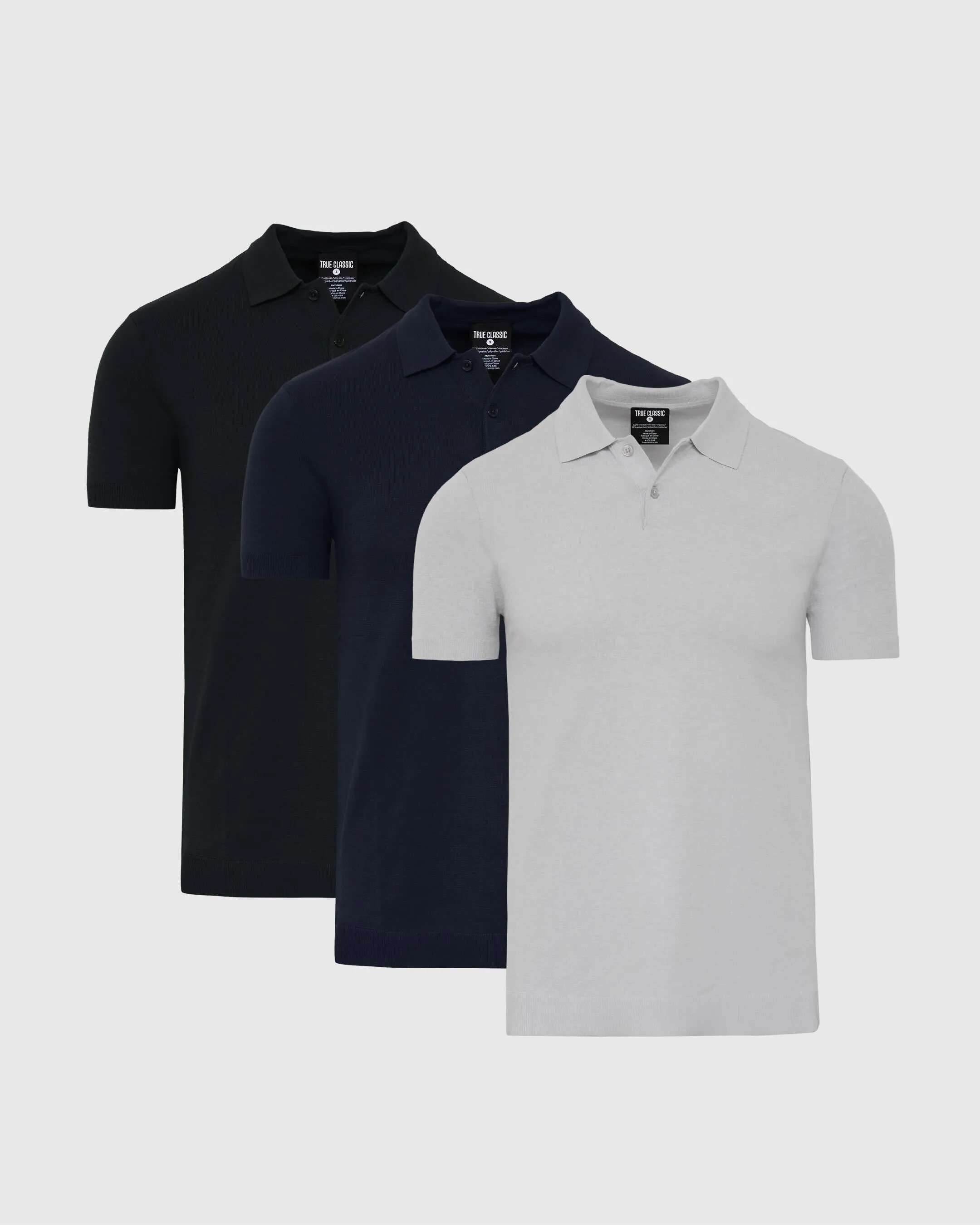 Core Short Sleeve Sweater Polo 3-Pack sold by True Classic