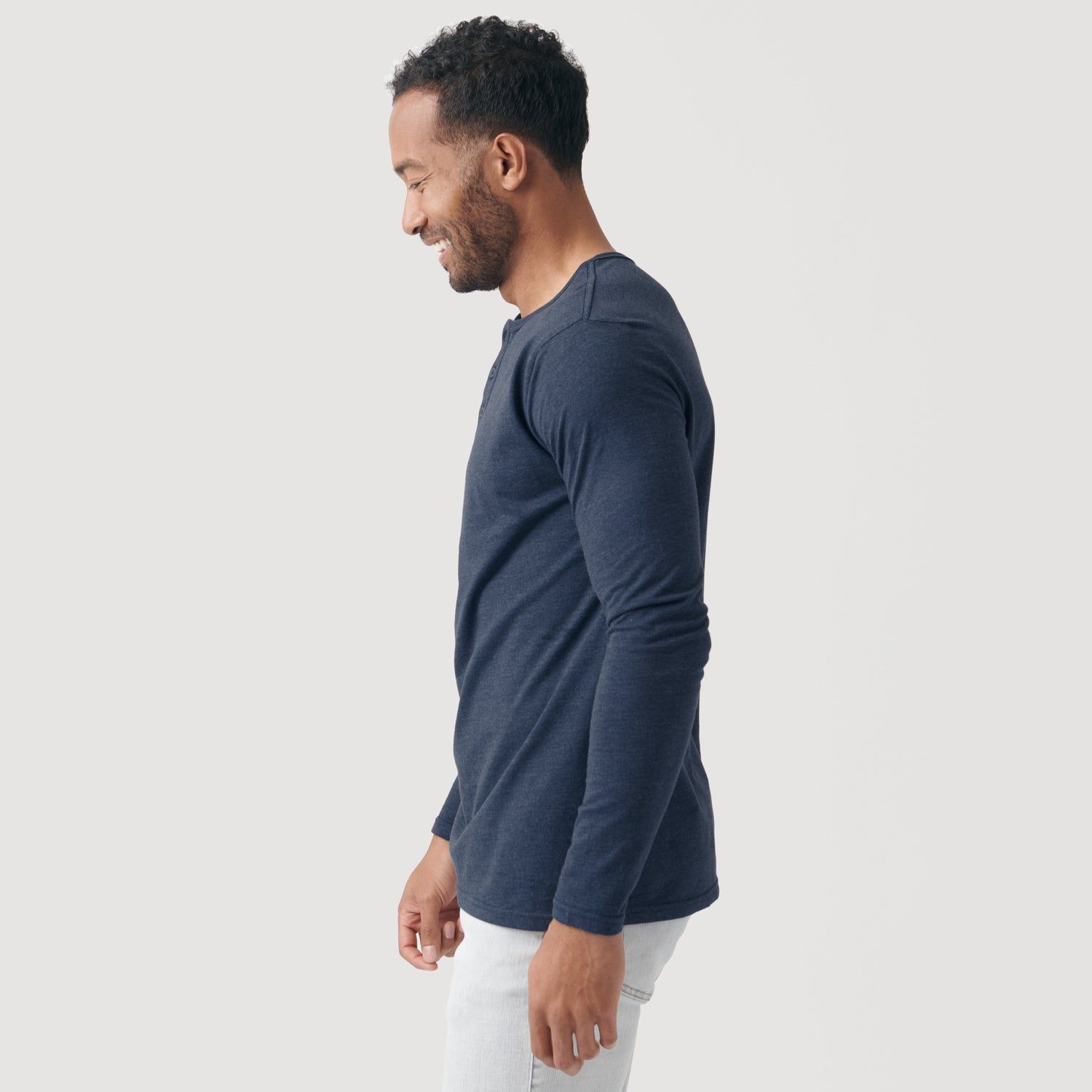 Heather Navy Long Sleeve Henley sold by True Classic product image thumbnail 4