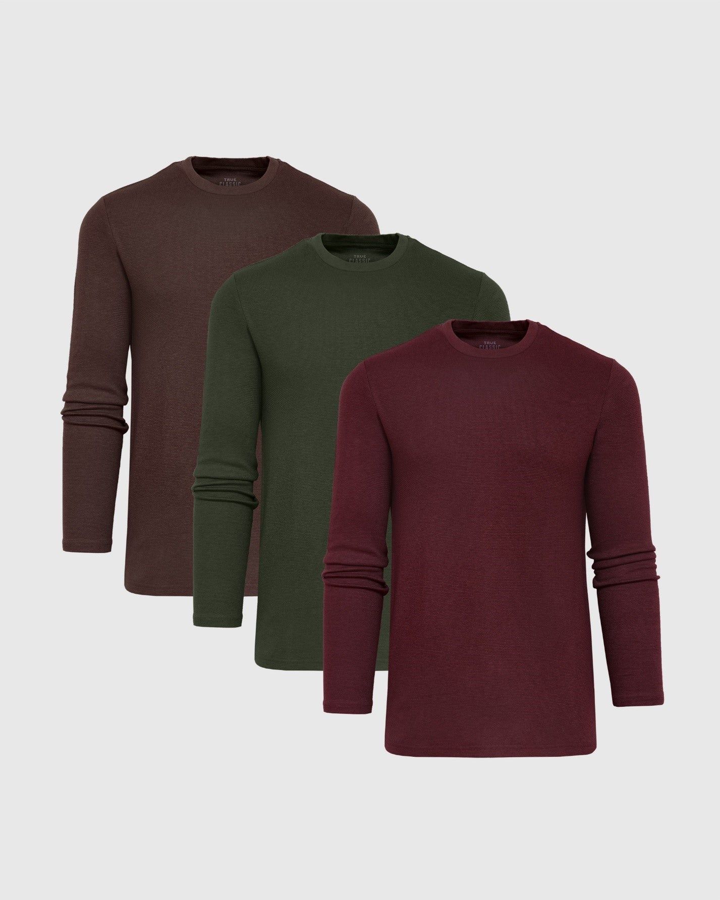 Earth Tones Waffle Long Sleeve Crew 3-Pack sold by True Classic