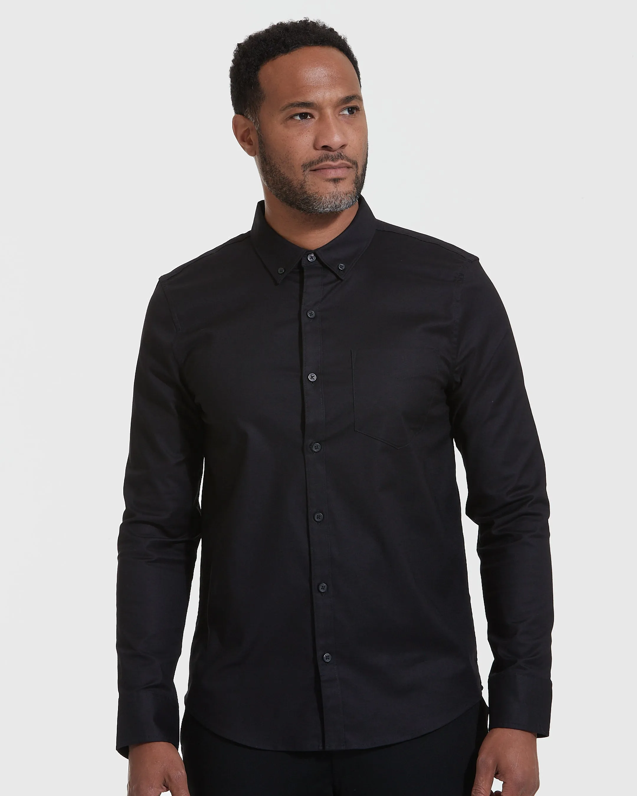 Black Stretch Oxford Long Sleeve Shirt sold by True Classic