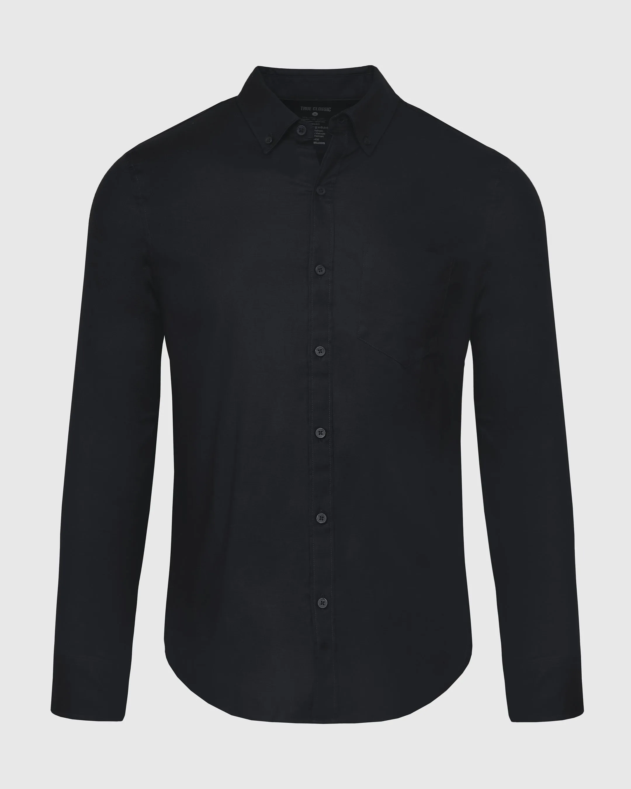 Black Stretch Oxford Long Sleeve Shirt sold by True Classic product image thumbnail 2
