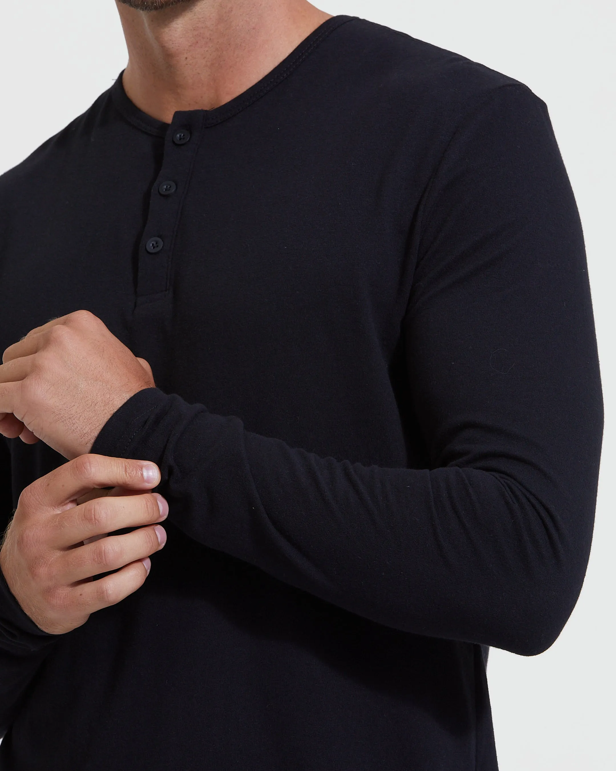 Black Long Sleeve Henley sold by True Classic product image thumbnail 5