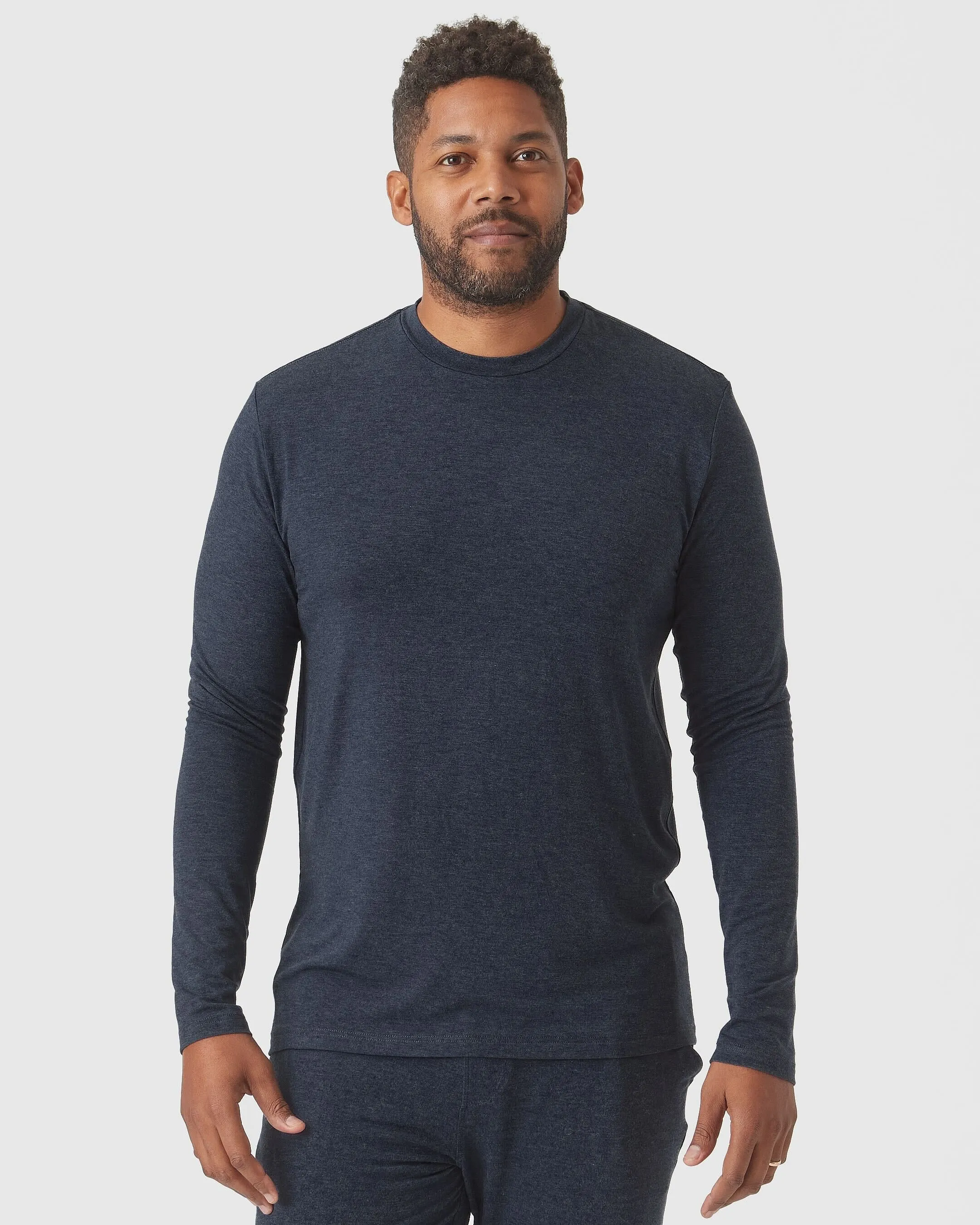 Heather Navy Long Sleeve Loungewear Tee sold by True Classic