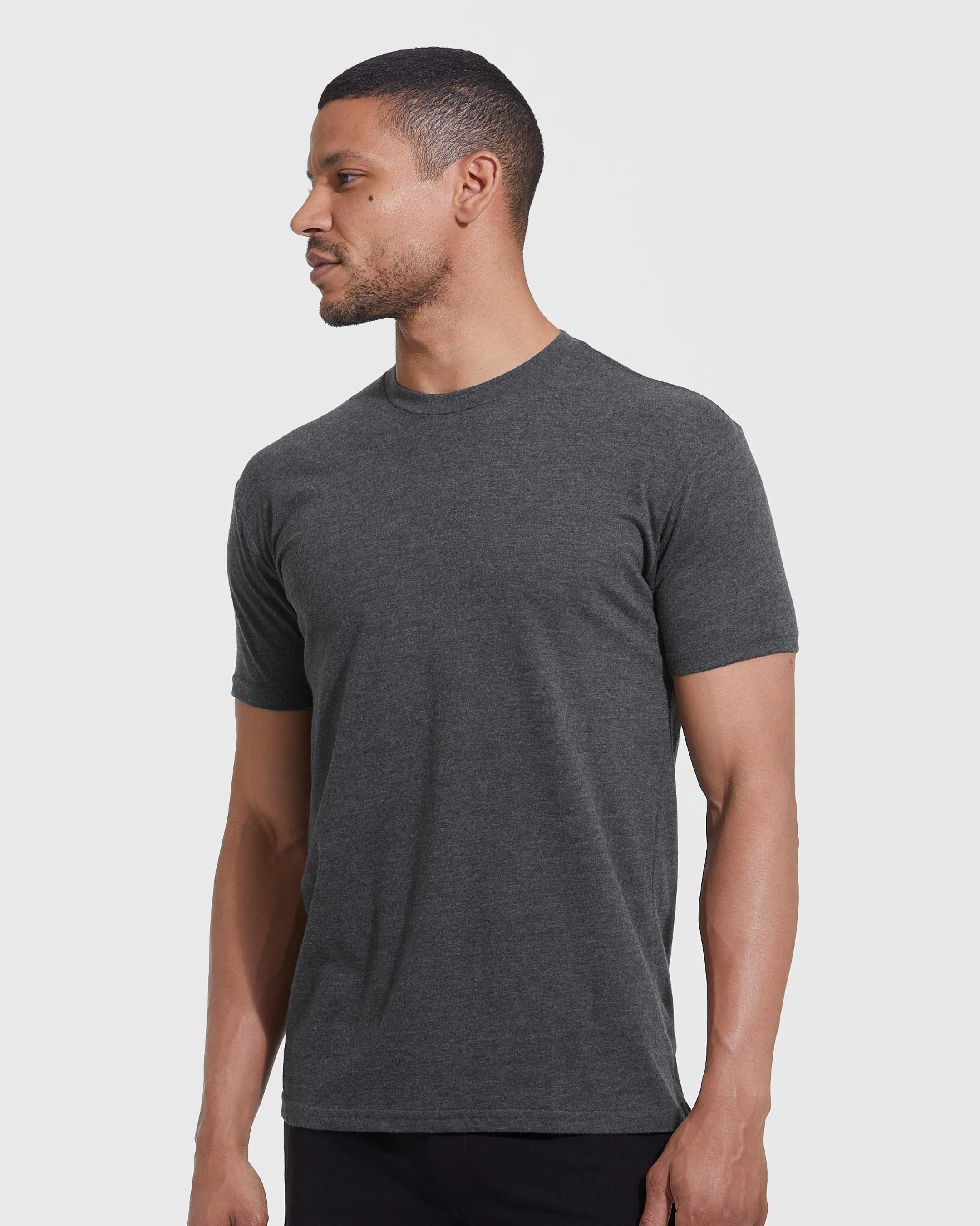Heather Charcoal Gray Short Sleeve Crew Neck Tee sold by True Classic product image thumbnail 3