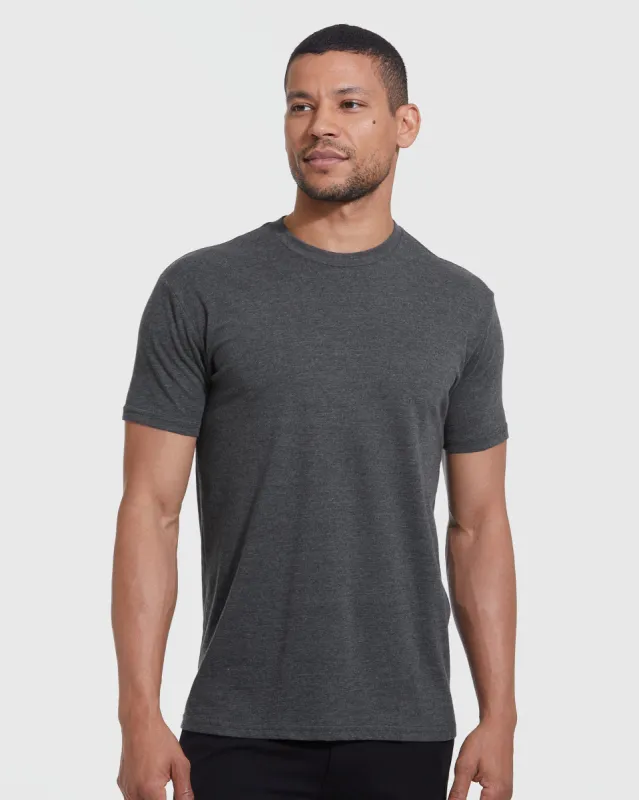 Heather Charcoal Gray Short Sleeve Crew Neck Tee sold by True Classic