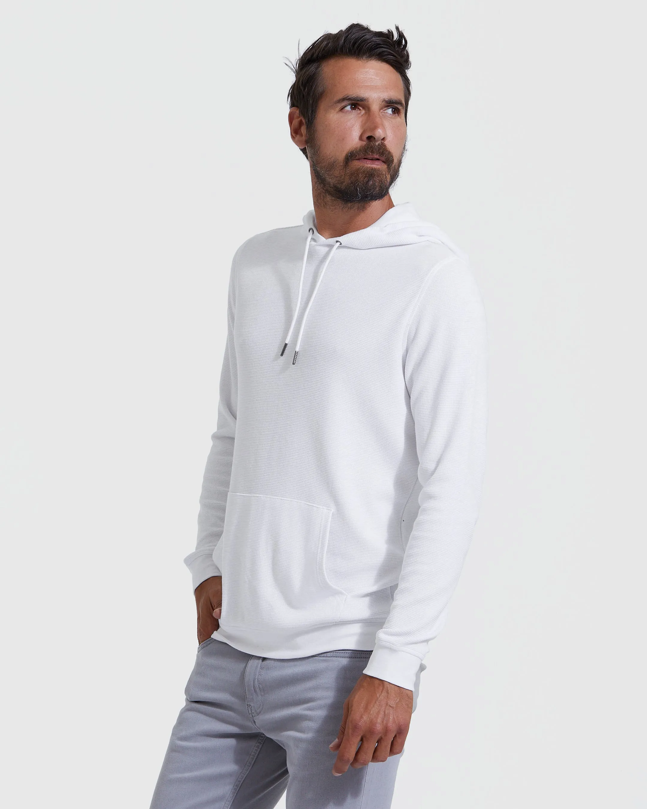 White Waffle Hoodie sold by True Classic product image thumbnail 3