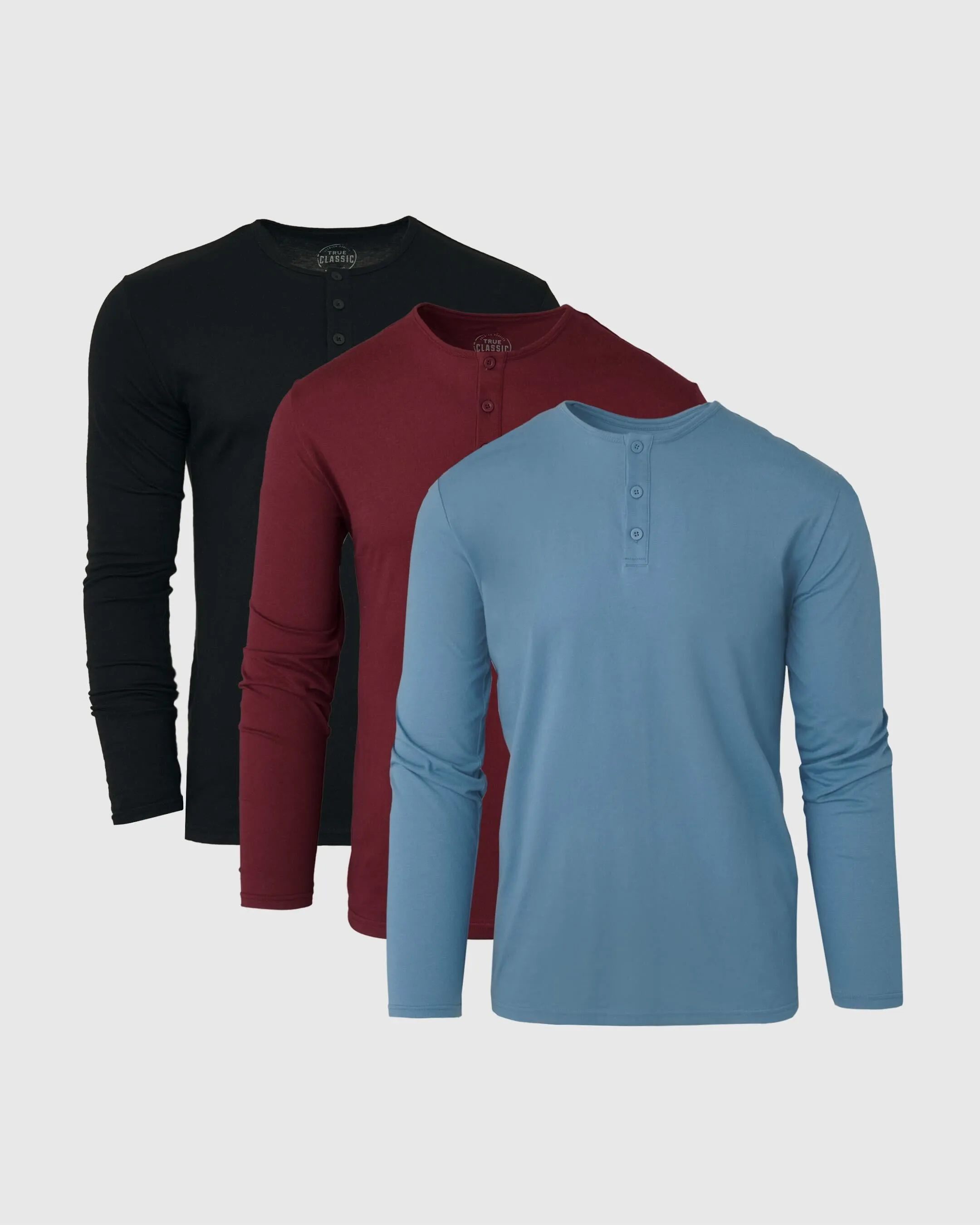 Dark Tones Long Sleeve Henley 3-Pack sold by True Classic