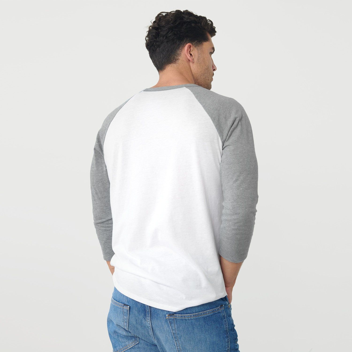 White/Heather Gray Baseball Raglan sold by True Classic product image thumbnail 3