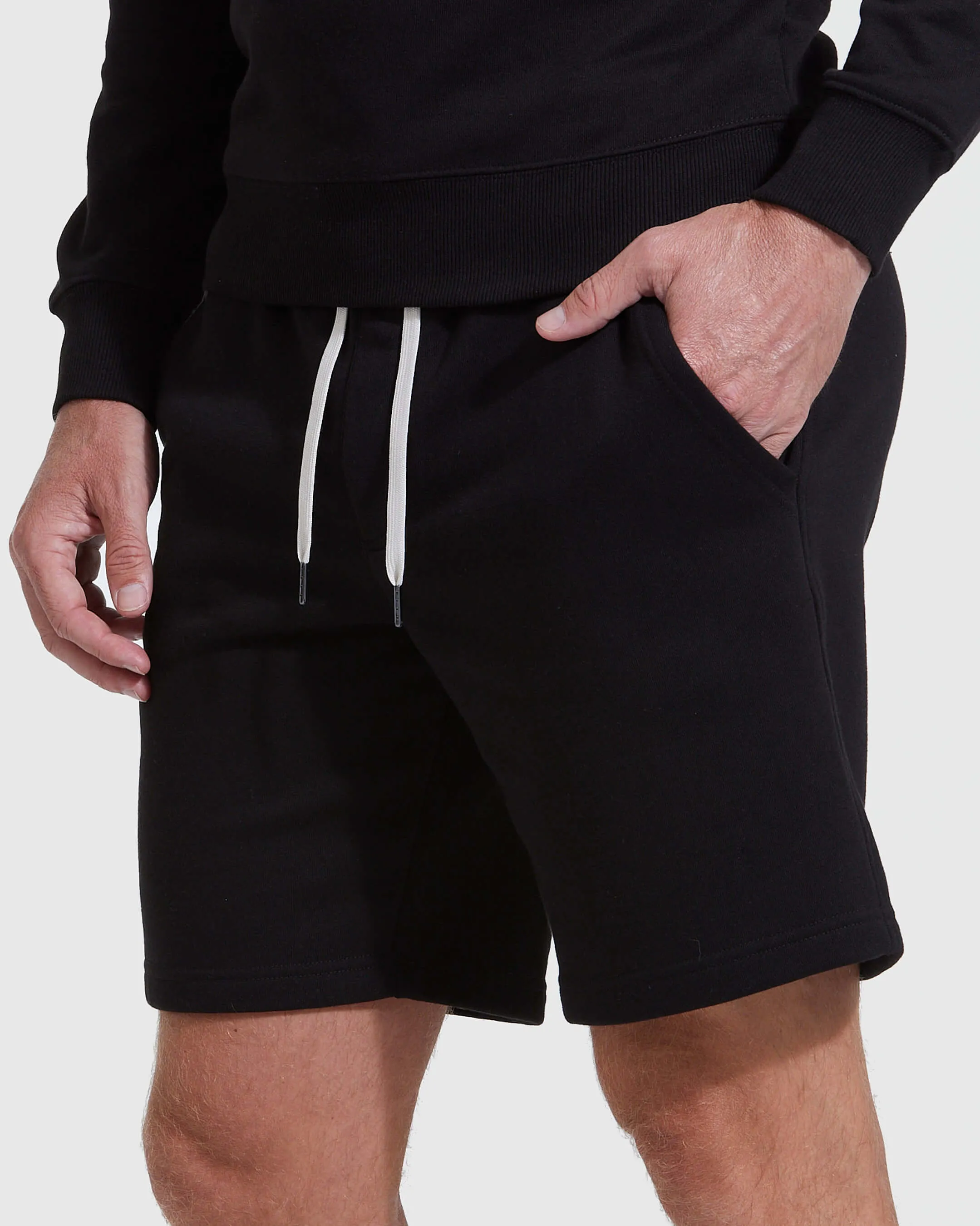 Black Fleeced French Terry Shorts sold by True Classic product image thumbnail 5