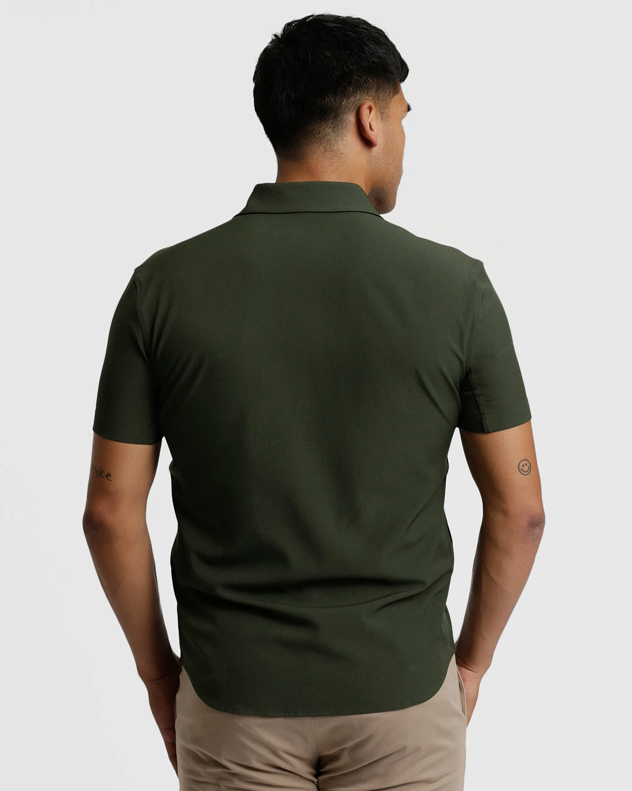 Olive Short Sleeve Ripstop Commuter Shirt sold by True Classic product image thumbnail 3