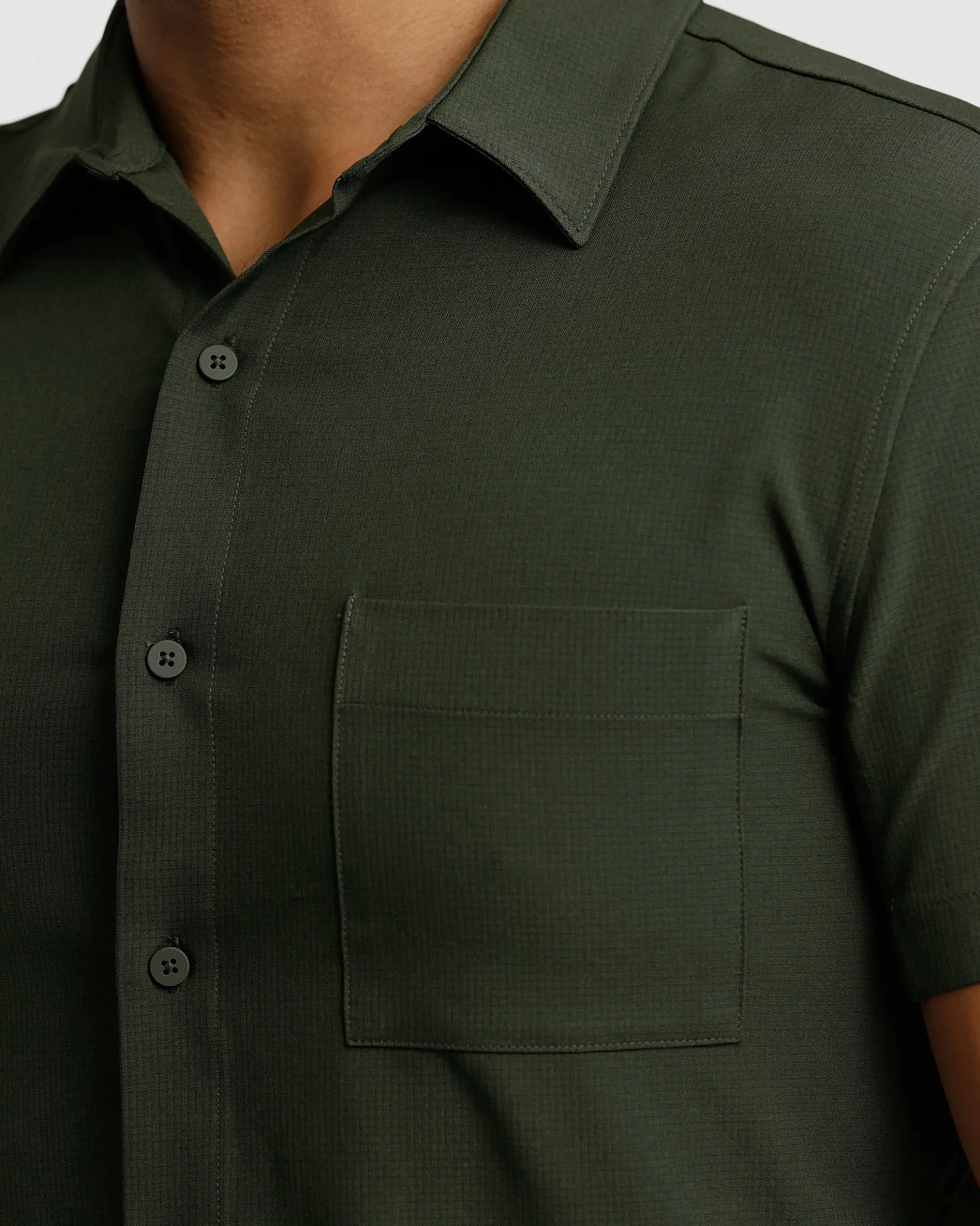 Olive Short Sleeve Ripstop Commuter Shirt sold by True Classic product image thumbnail 4