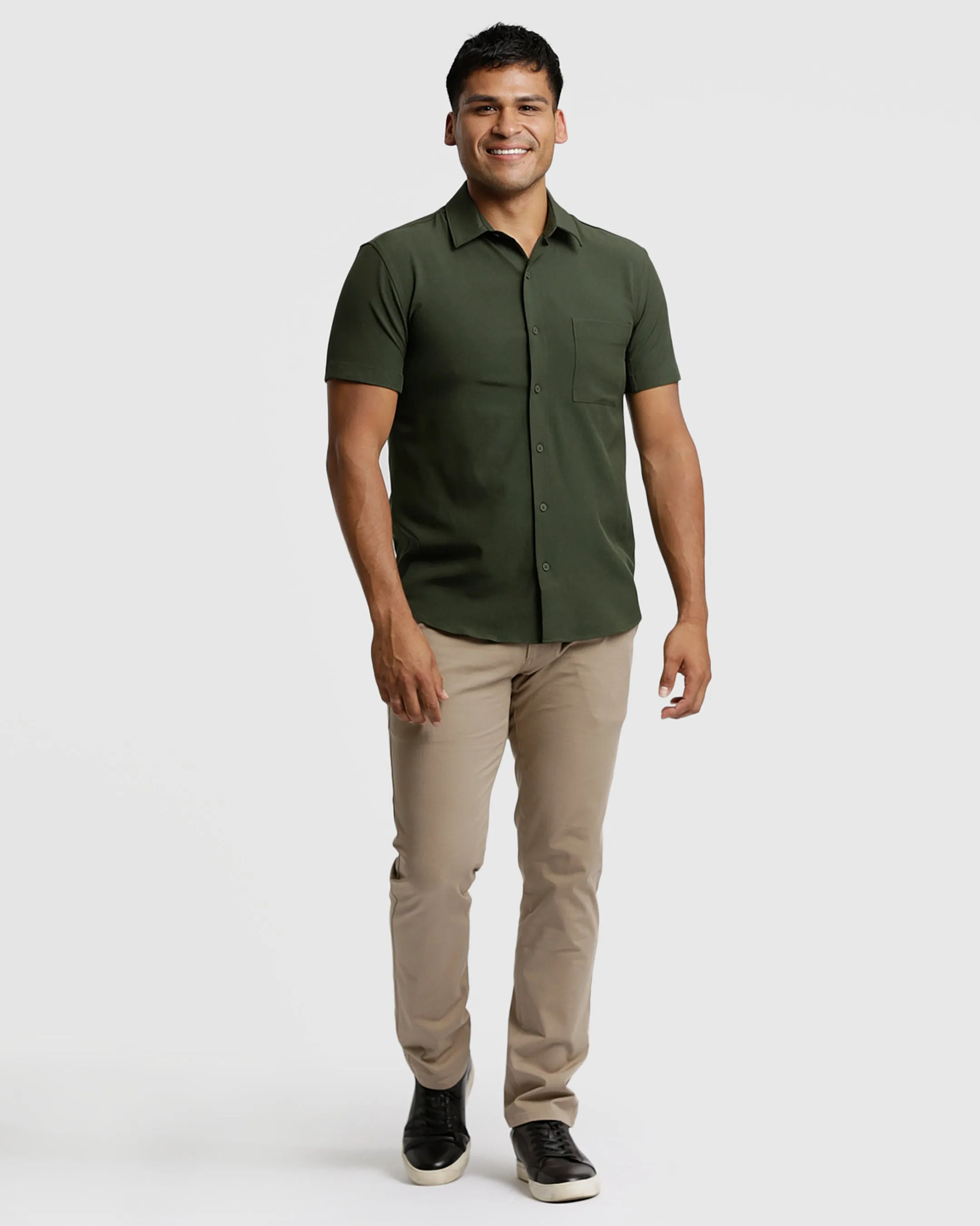 Olive Short Sleeve Ripstop Commuter Shirt sold by True Classic product image thumbnail 5
