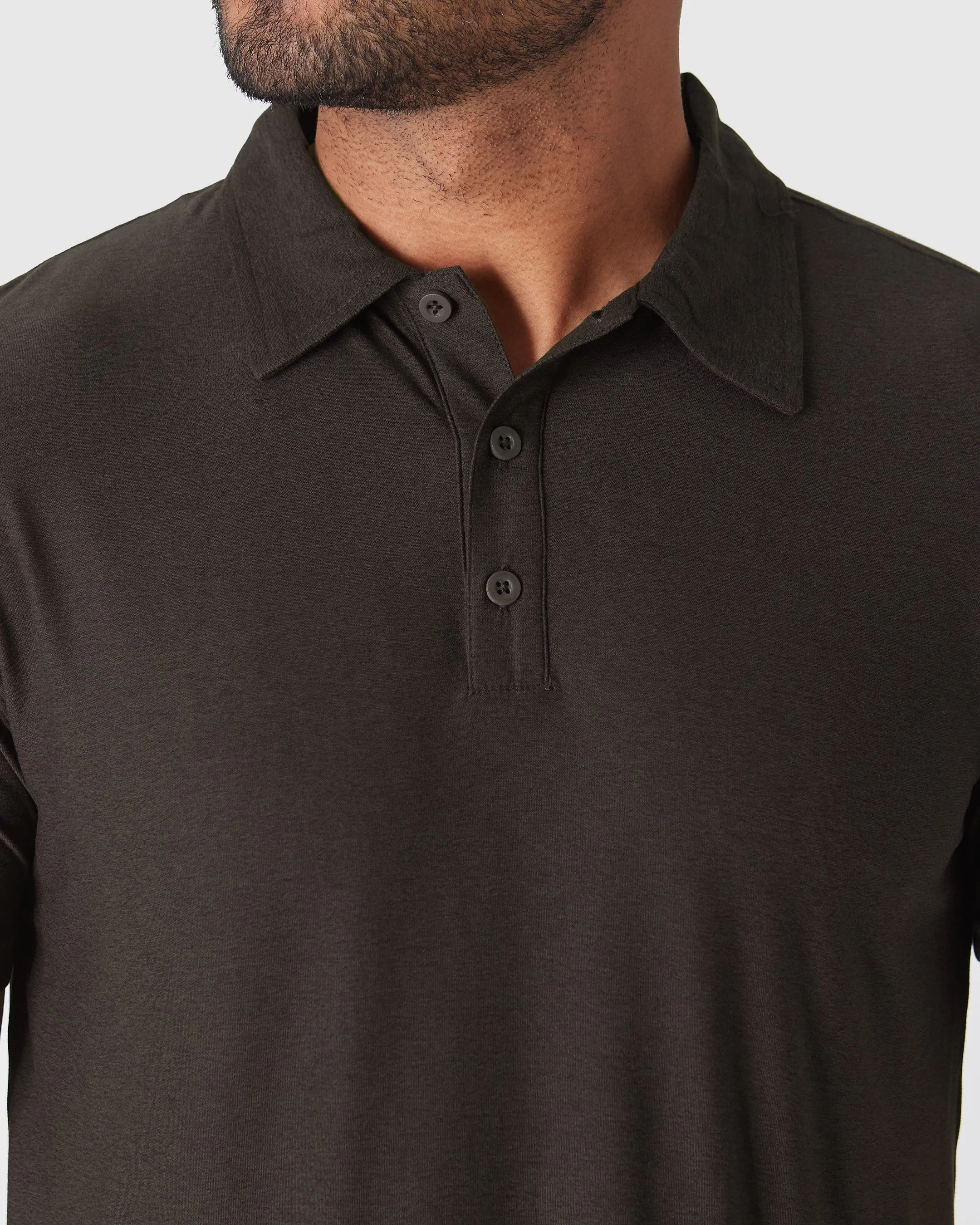 Dark Heather Cocoa Active Polo 2.0 sold by True Classic product image thumbnail 5