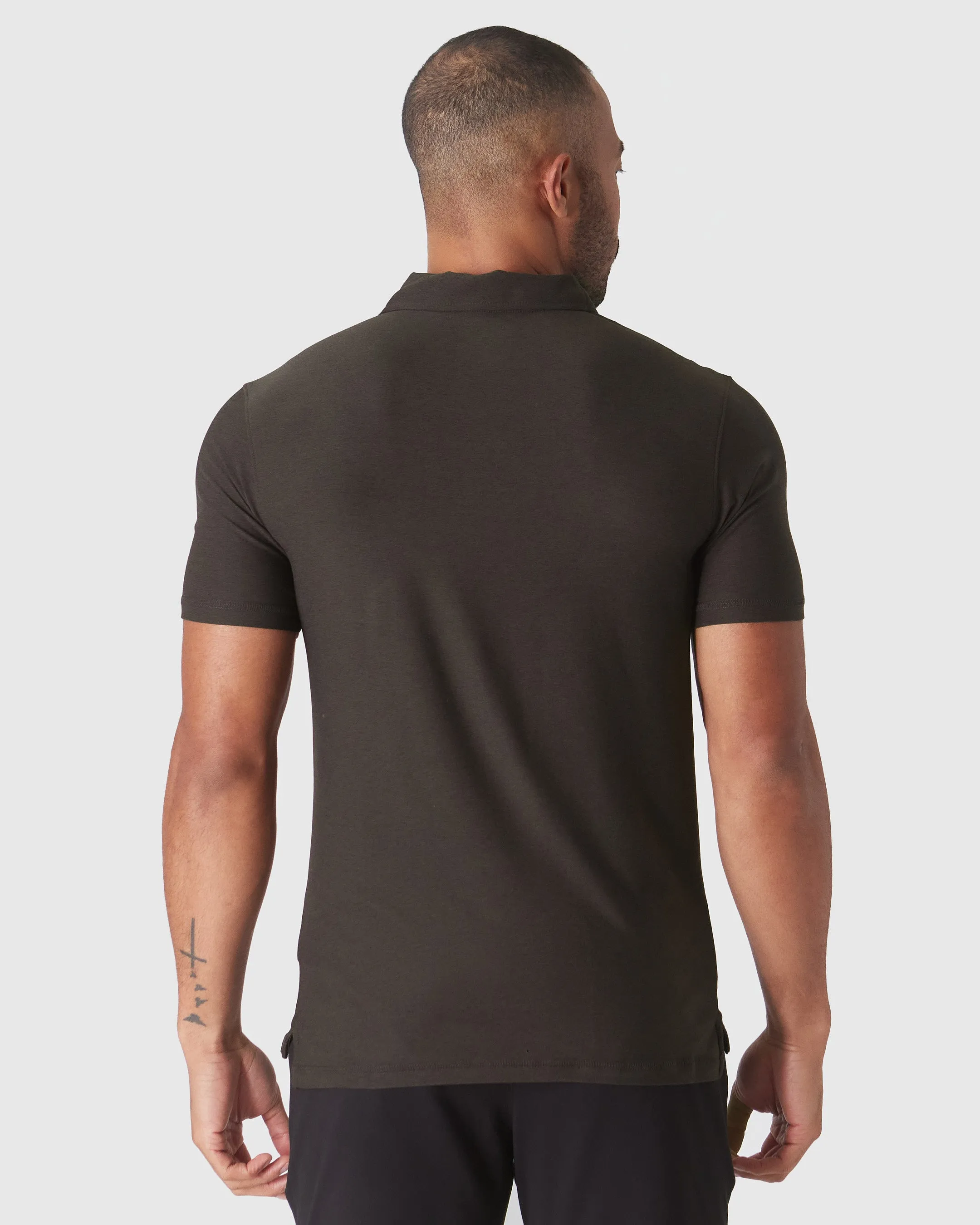 Dark Heather Cocoa Active Polo 2.0 sold by True Classic product image thumbnail 3