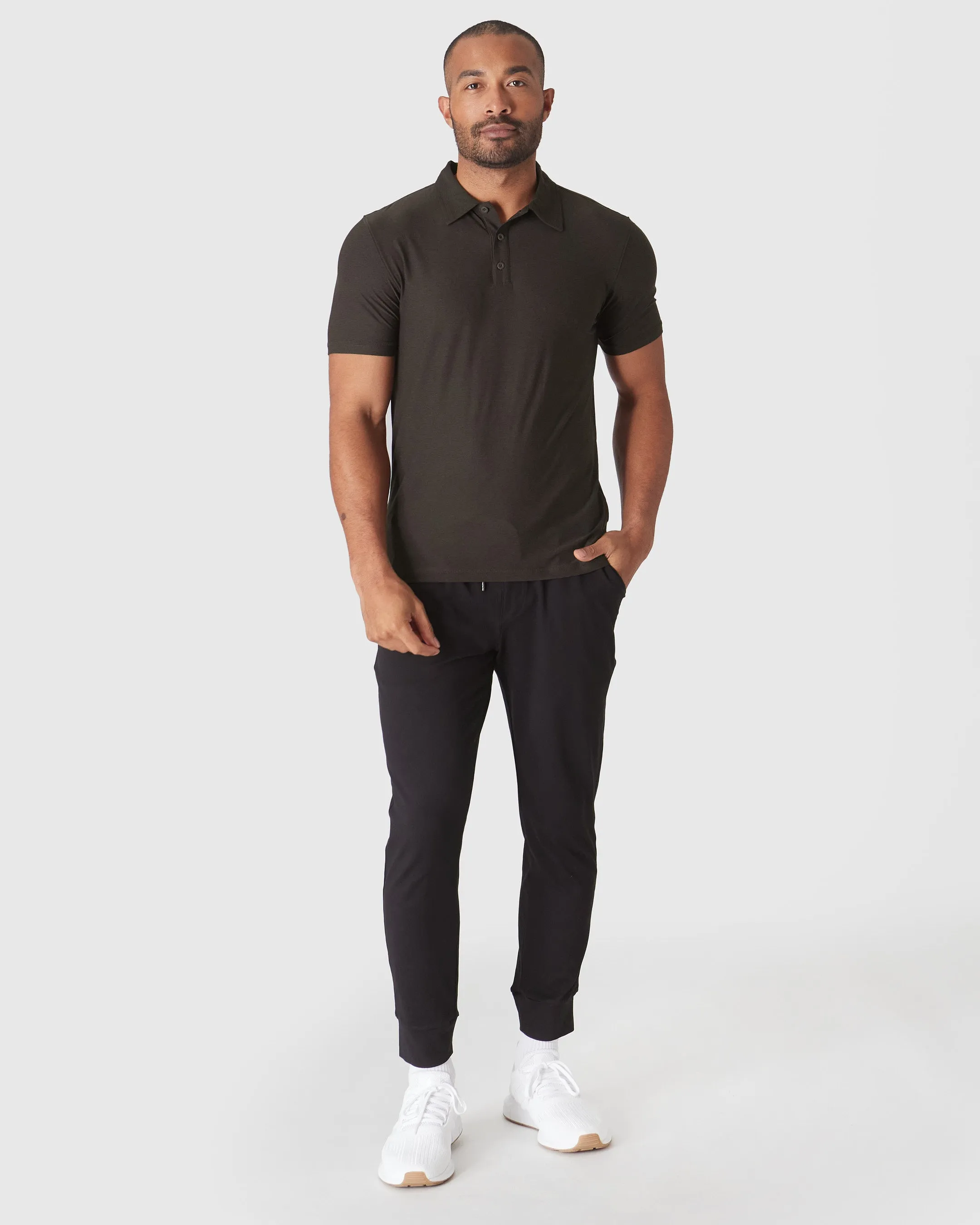 Dark Heather Cocoa Active Polo 2.0 sold by True Classic product image thumbnail 4