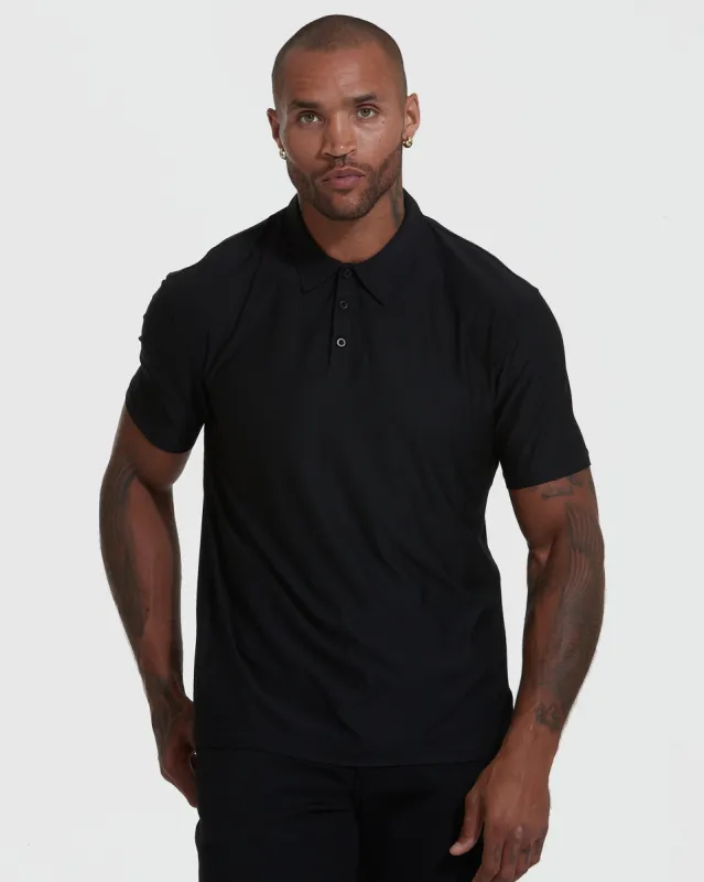Black Active Short Sleeve Polo 1.0 sold by True Classic