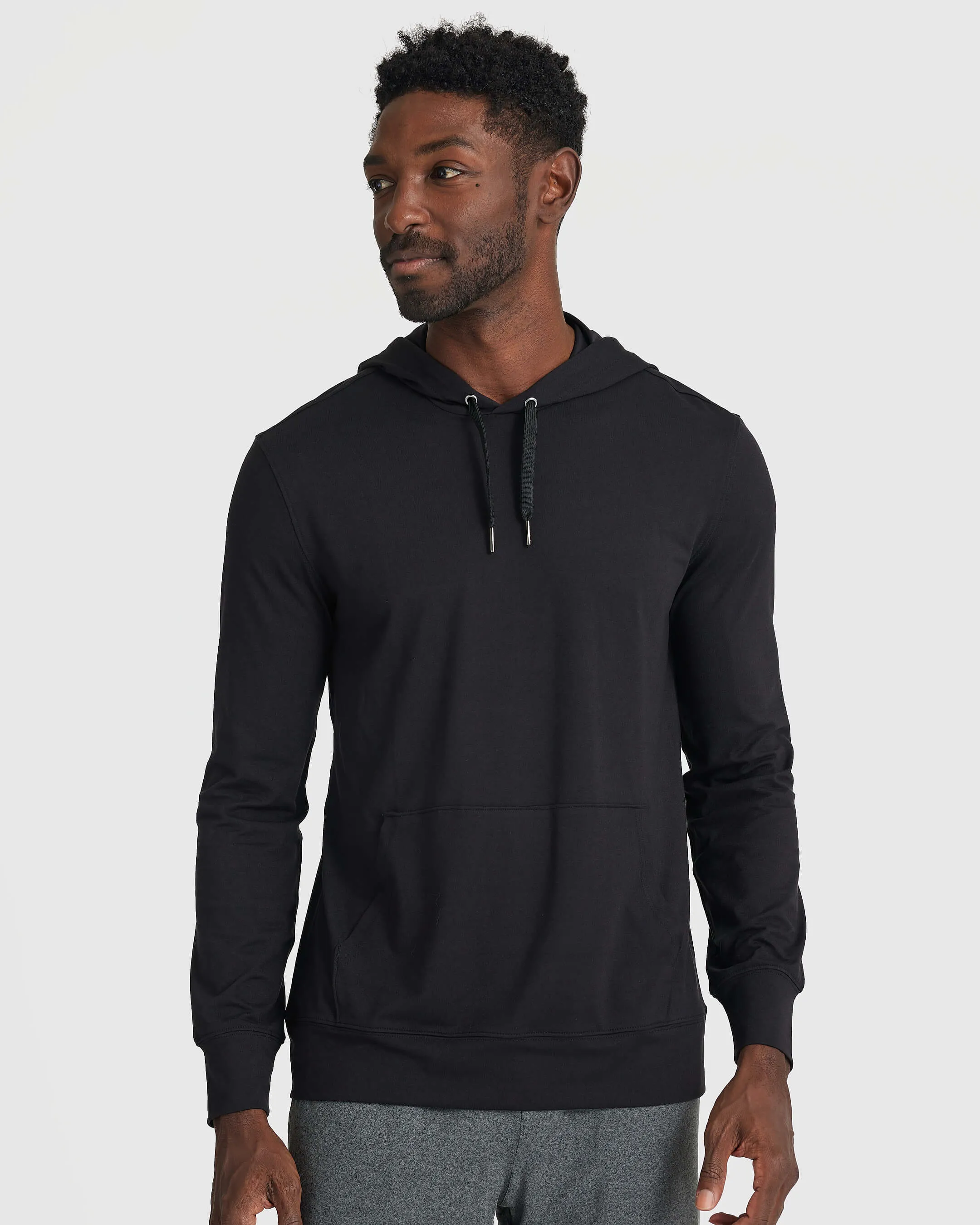 Black Active Comfort Pullover Hoodie sold by True Classic