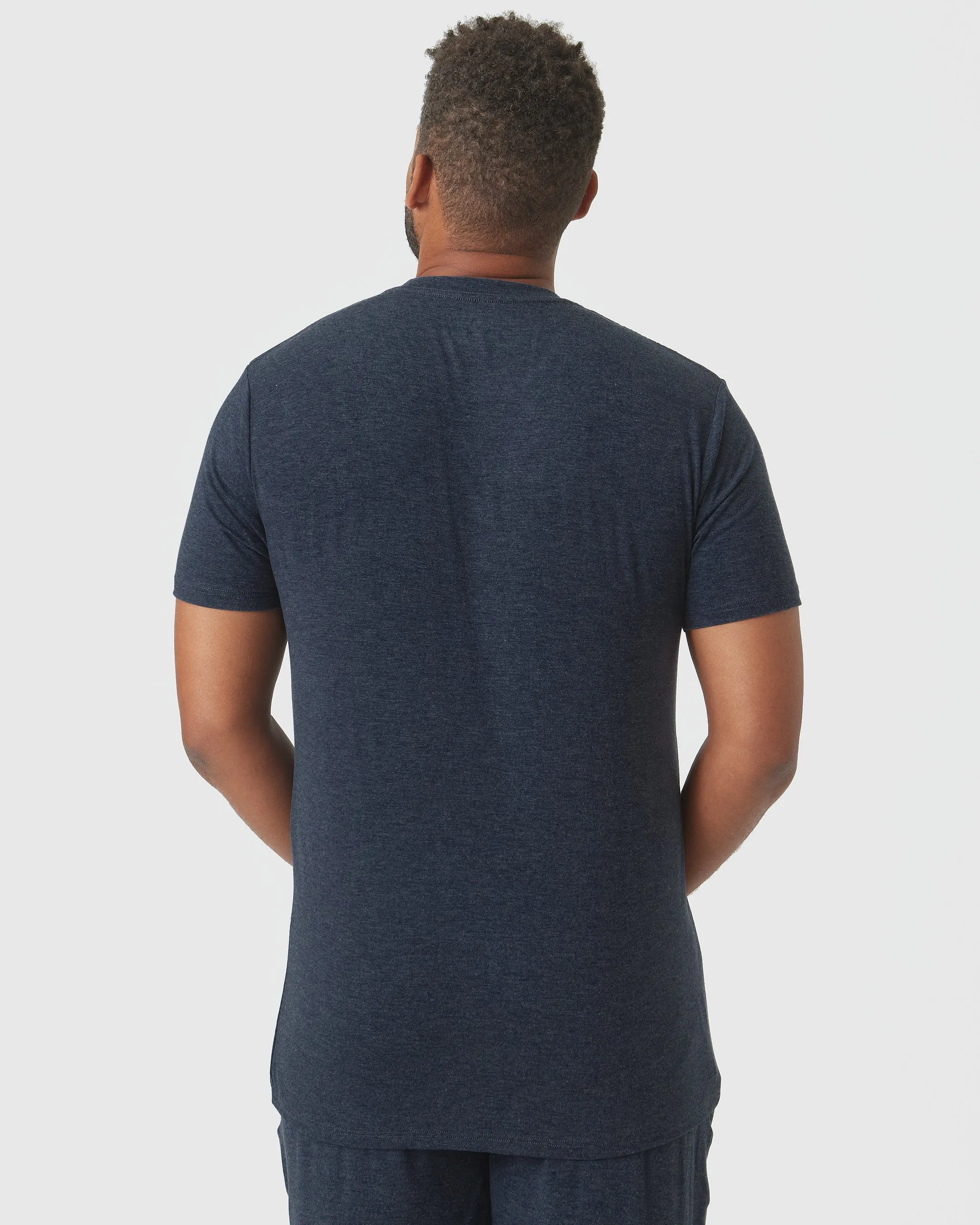 Heather Navy Short Sleeve Loungewear Tee sold by True Classic product image thumbnail 3