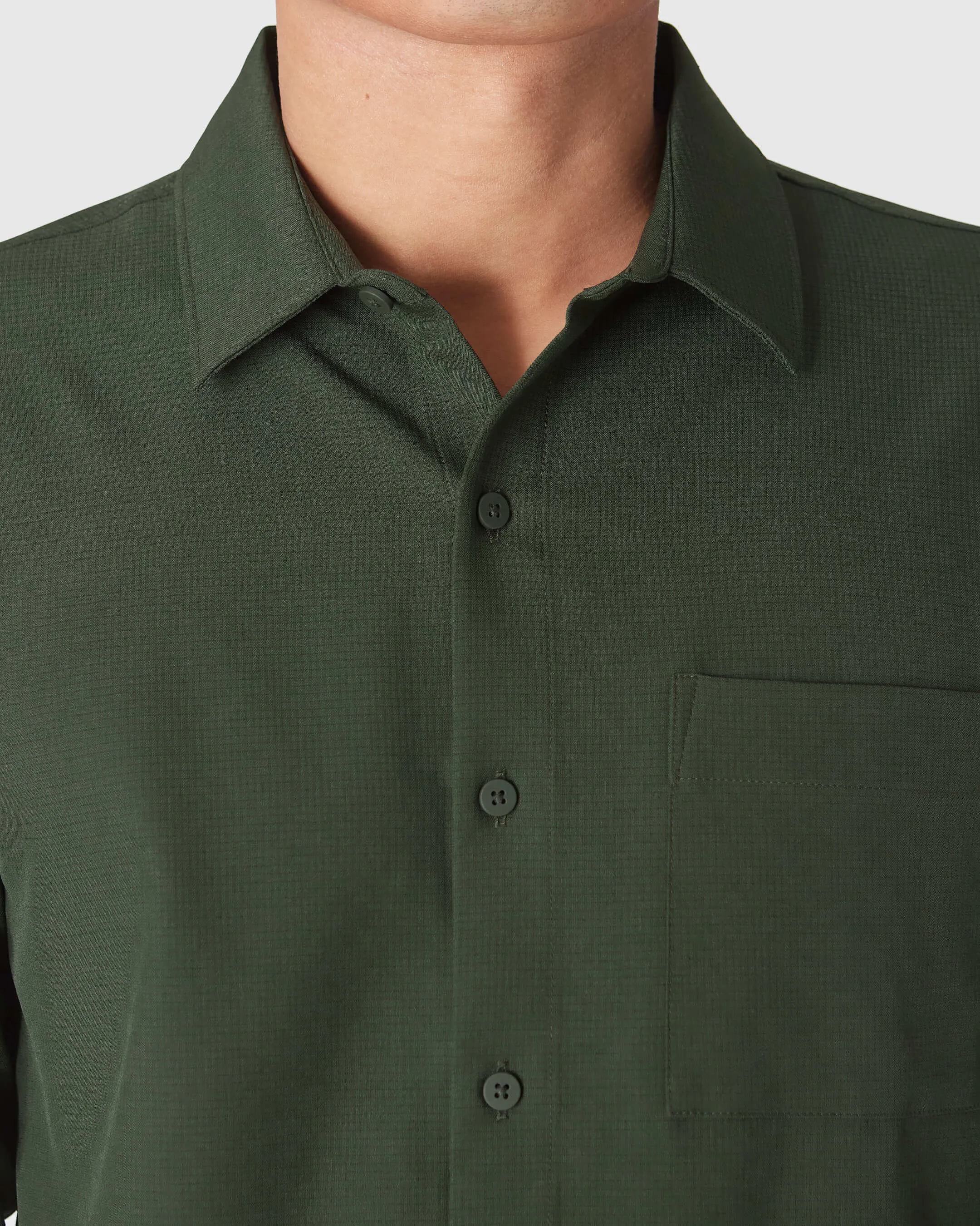 Olive Long Sleeve Ripstop Commuter Shirt sold by True Classic product image thumbnail 5