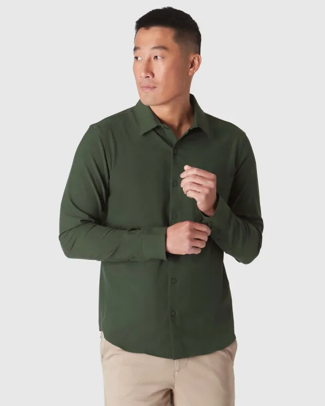 Olive Long Sleeve Ripstop Commuter Shirt sold by True Classic