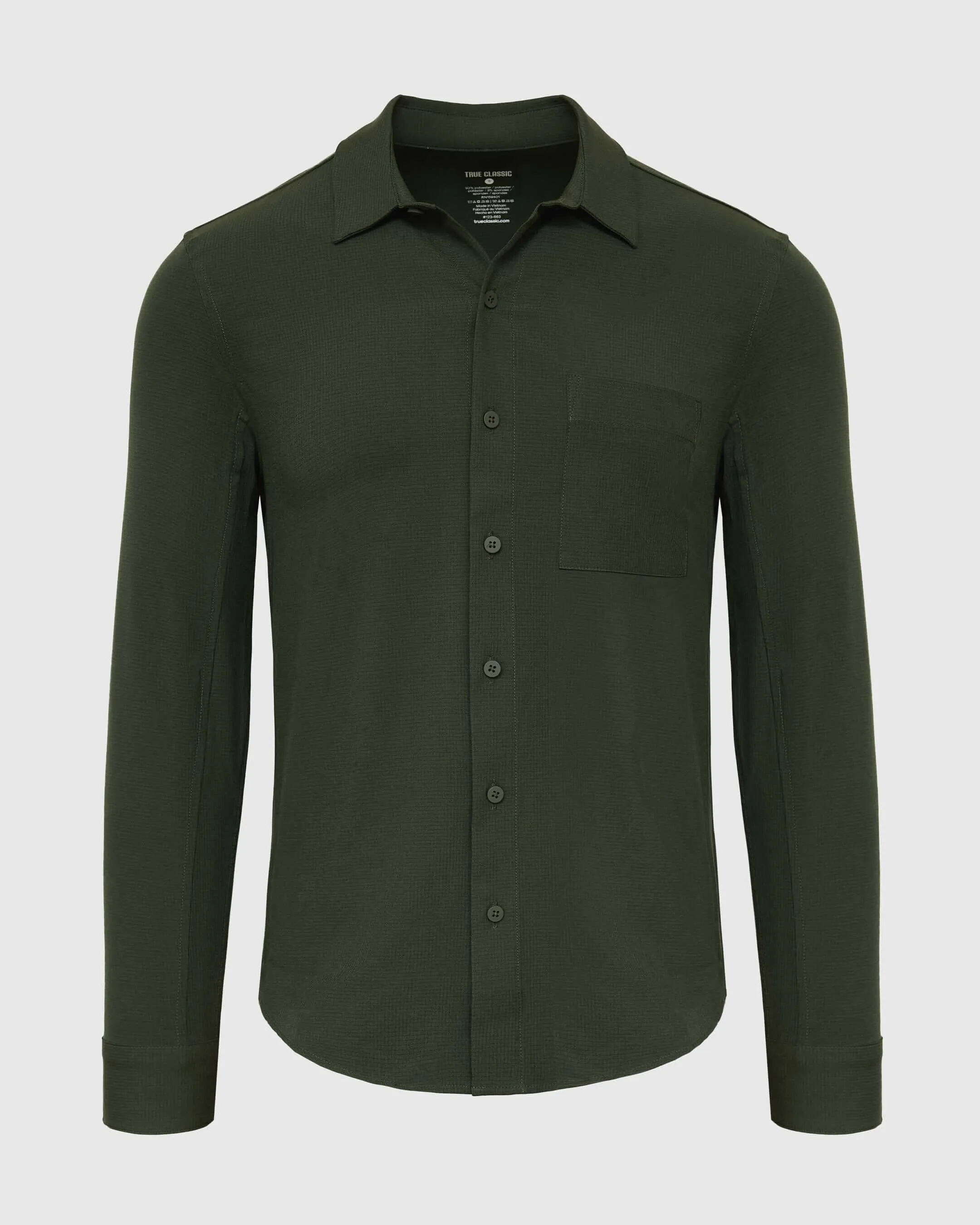 Olive Long Sleeve Ripstop Commuter Shirt sold by True Classic product image thumbnail 2