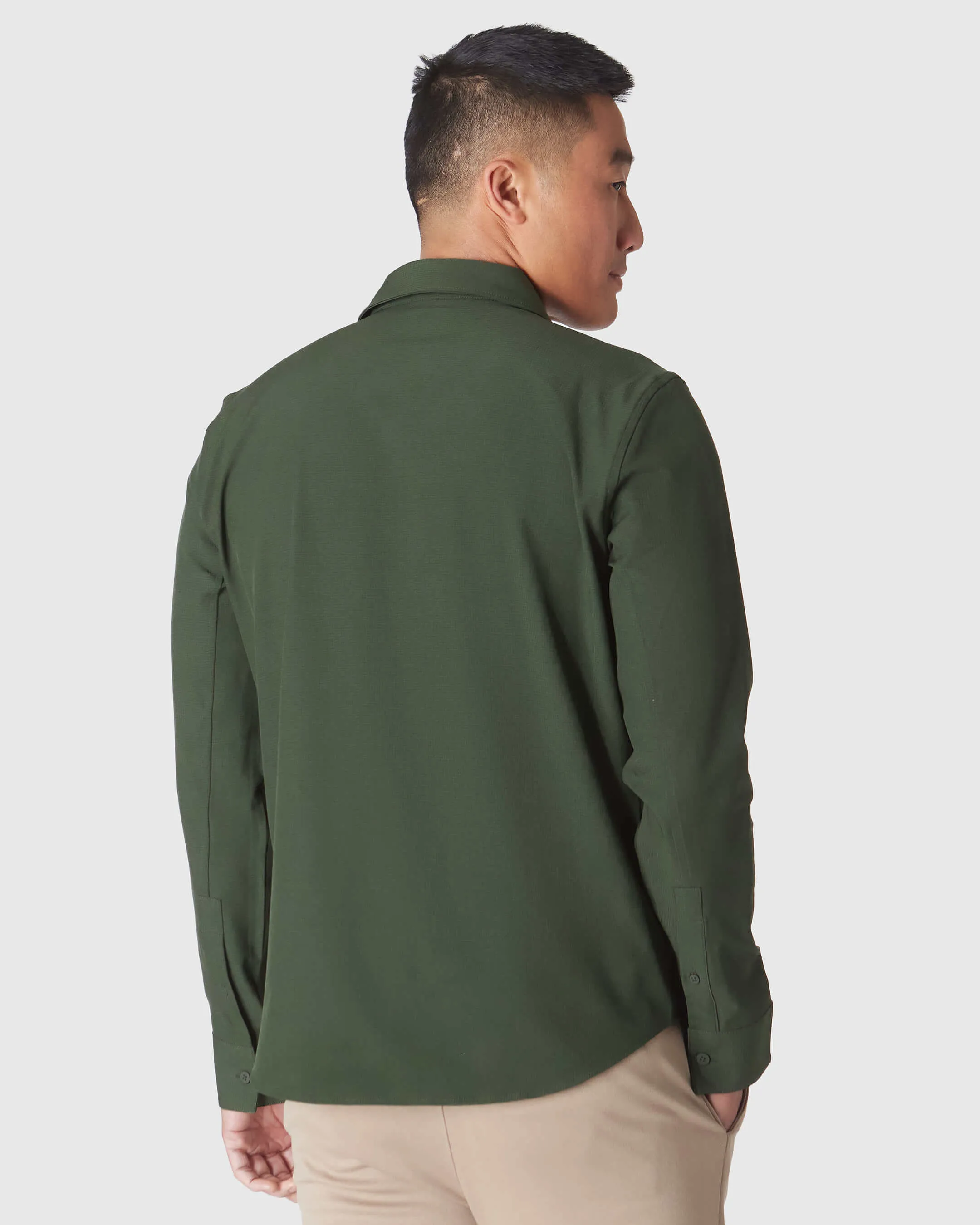Olive Long Sleeve Ripstop Commuter Shirt sold by True Classic product image thumbnail 3