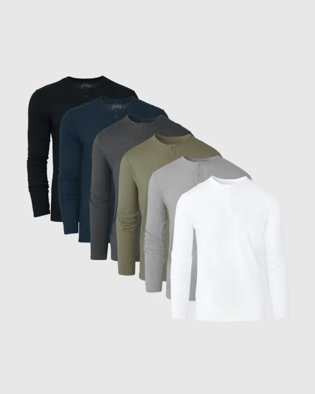 The Staple Classic Long Sleeve Henley 6-Pack sold by True Classic