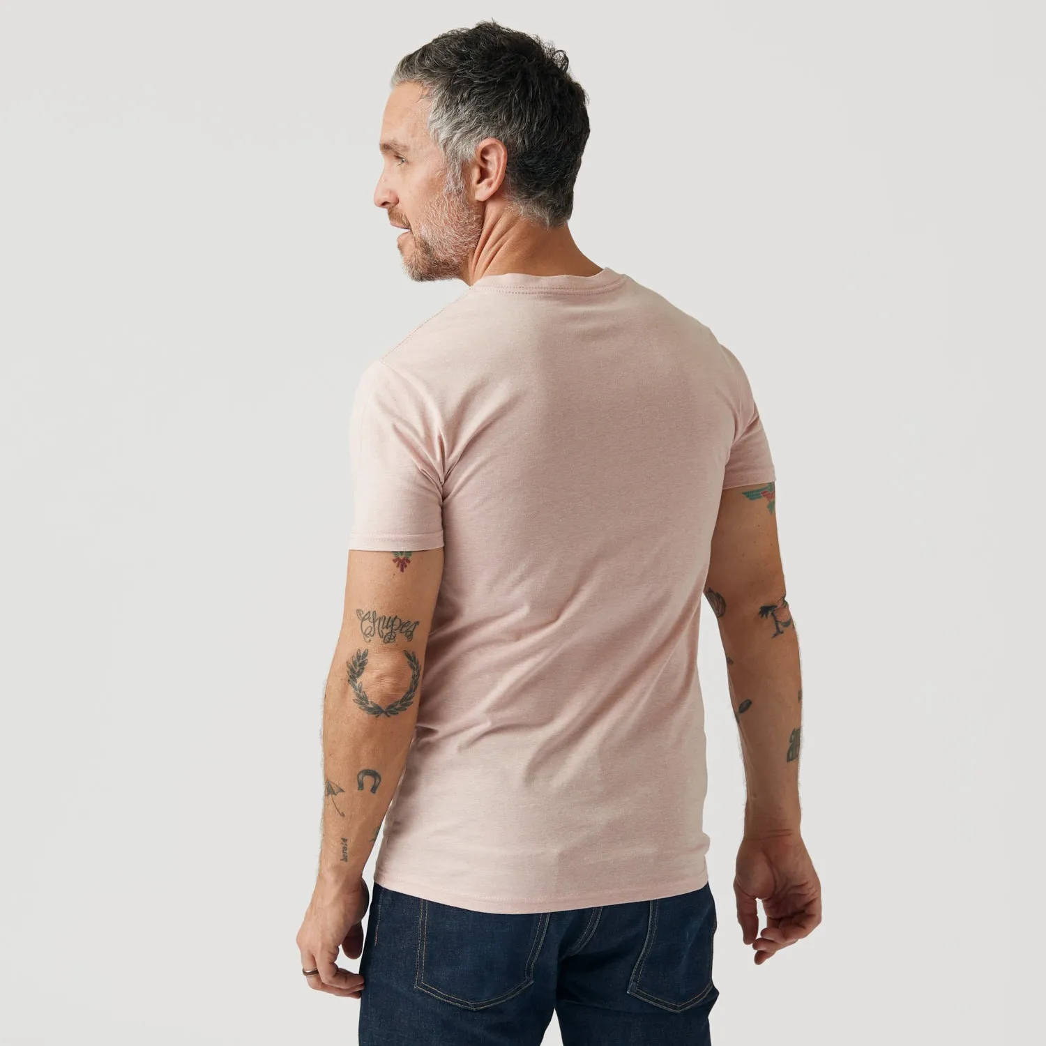 Heather Dusty Pink V Neck T Shirt sold by True Classic product image thumbnail 3