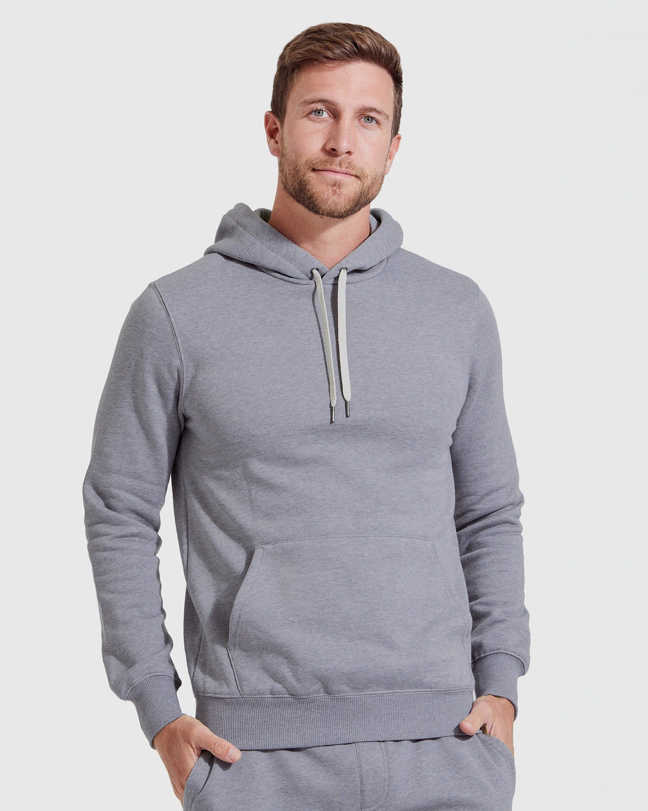 Heather Gray Pullover Fleece Hoodie sold by True Classic