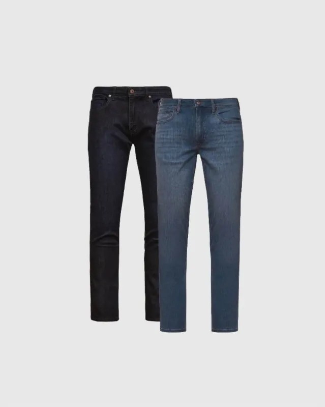Slim Indigo and Medium Wash Comfort Stretch Jeans 2-Pack sold by True Classic