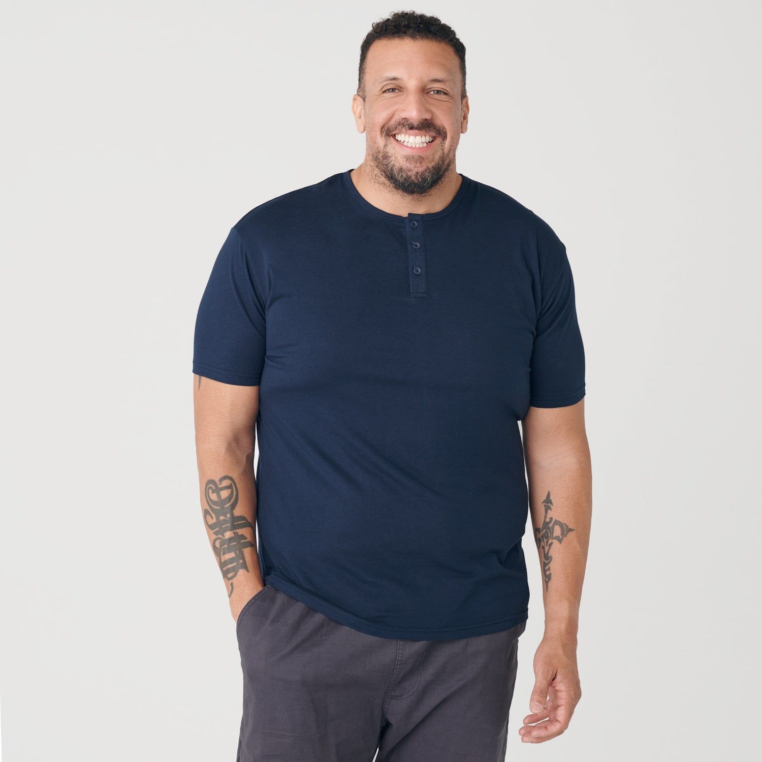 Navy Short Sleeve Henley sold by True Classic product image thumbnail 5