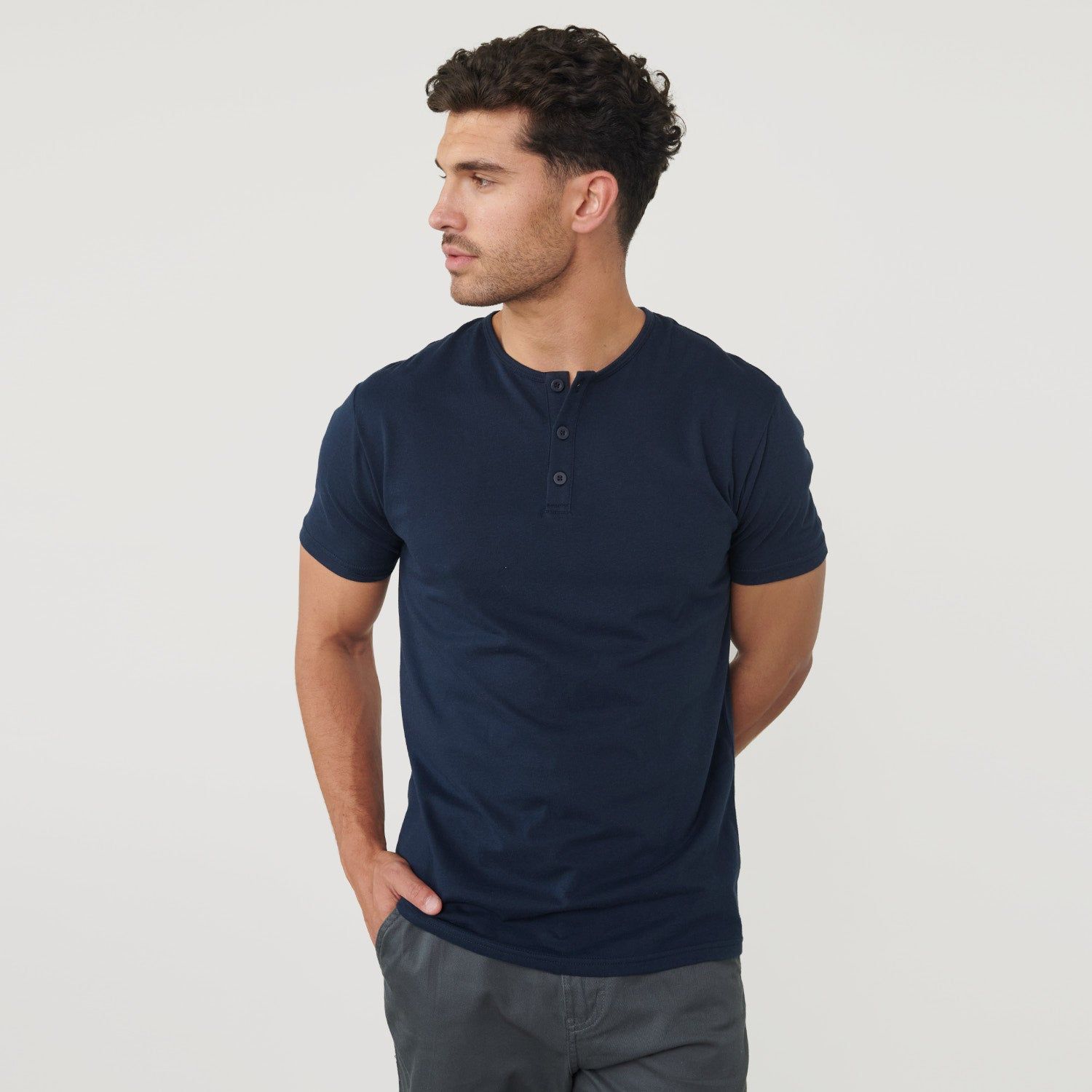 Navy Short Sleeve Henley sold by True Classic