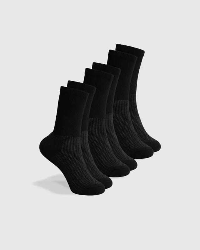 Black Active Crew Socks 3-Pack sold by True Classic