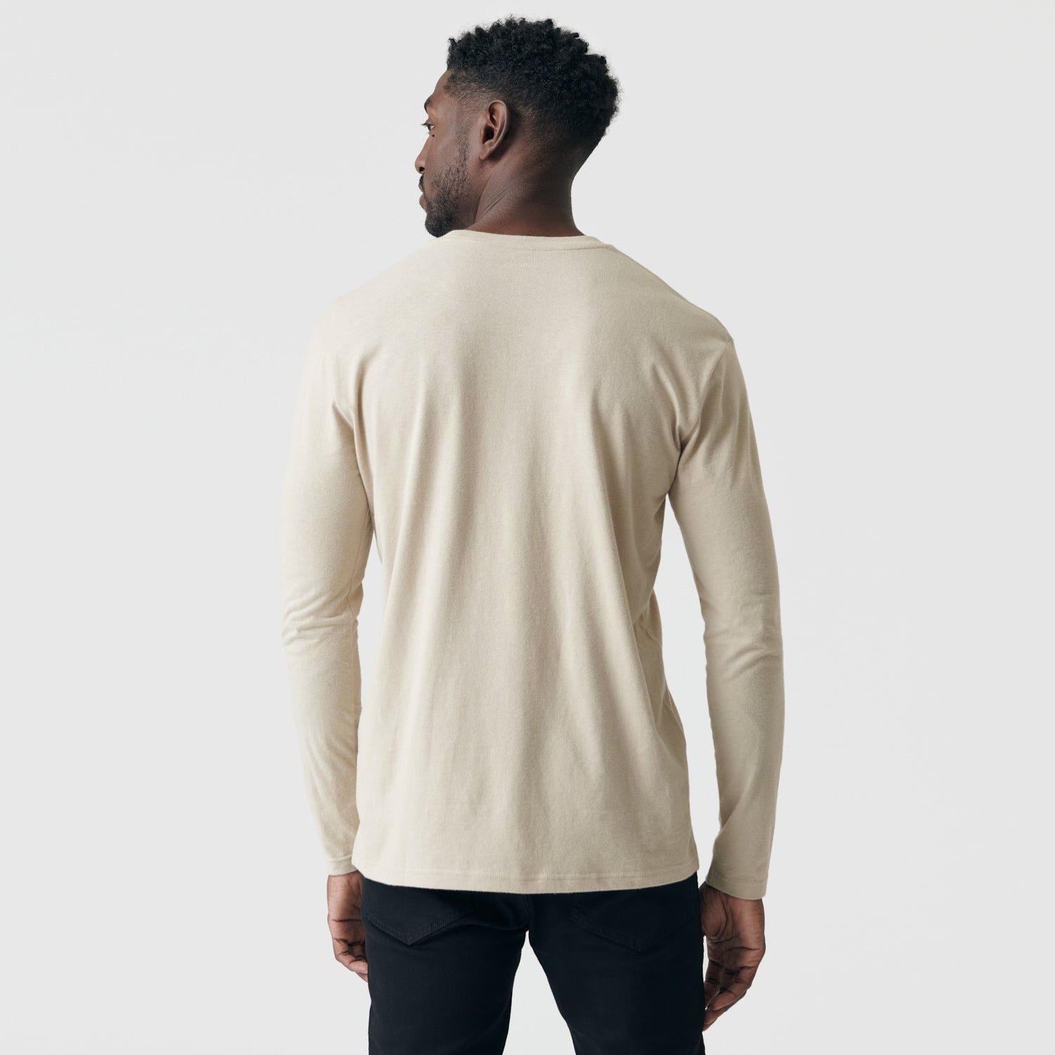 Light Khaki Long Sleeve Crew Neck sold by True Classic product image thumbnail 3