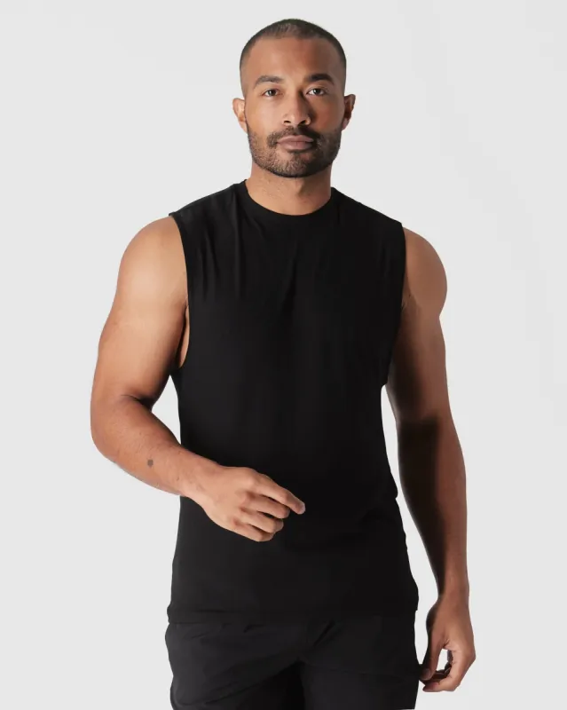 Black Sleeveless Active Muscle Tee sold by True Classic