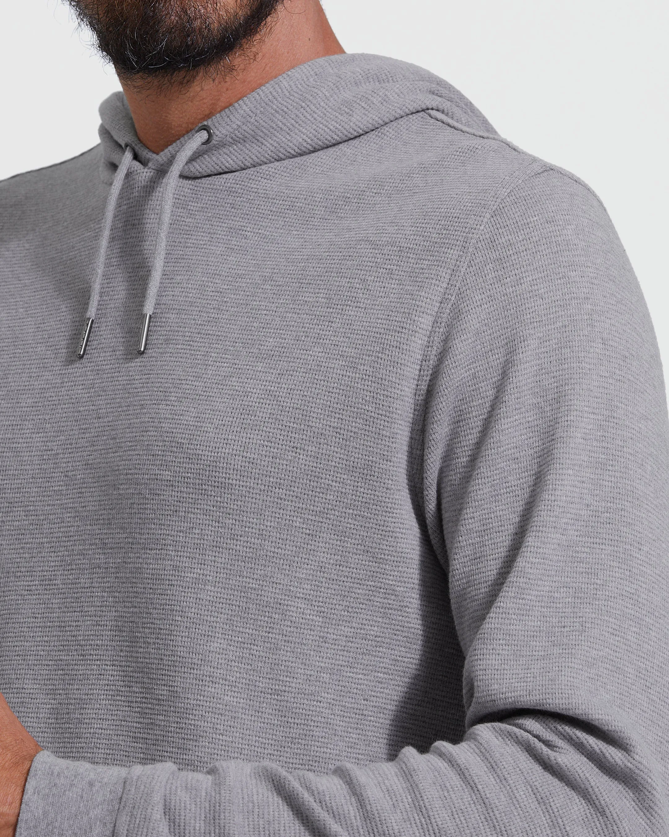 Heather Gray Waffle Hoodie sold by True Classic product image thumbnail 5
