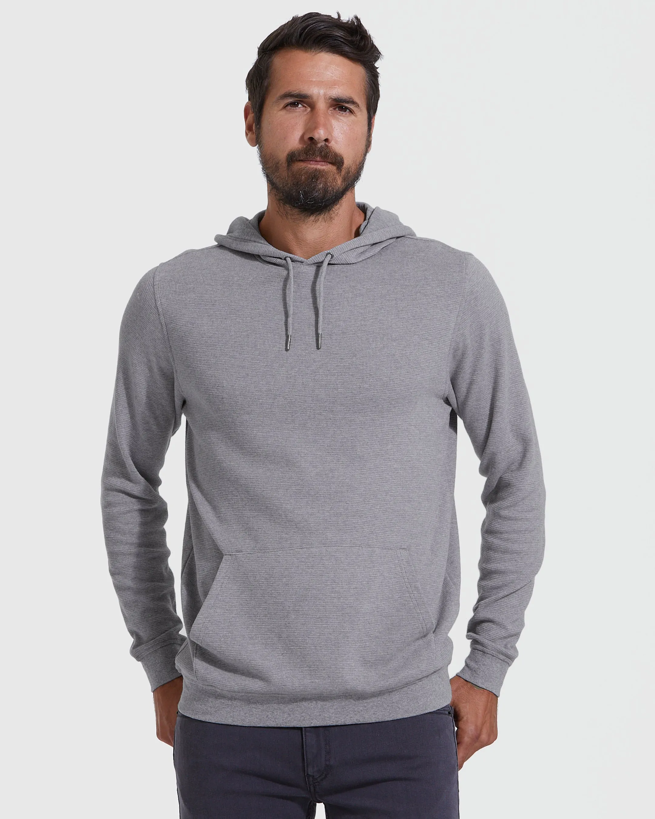 Heather Gray Waffle Hoodie sold by True Classic