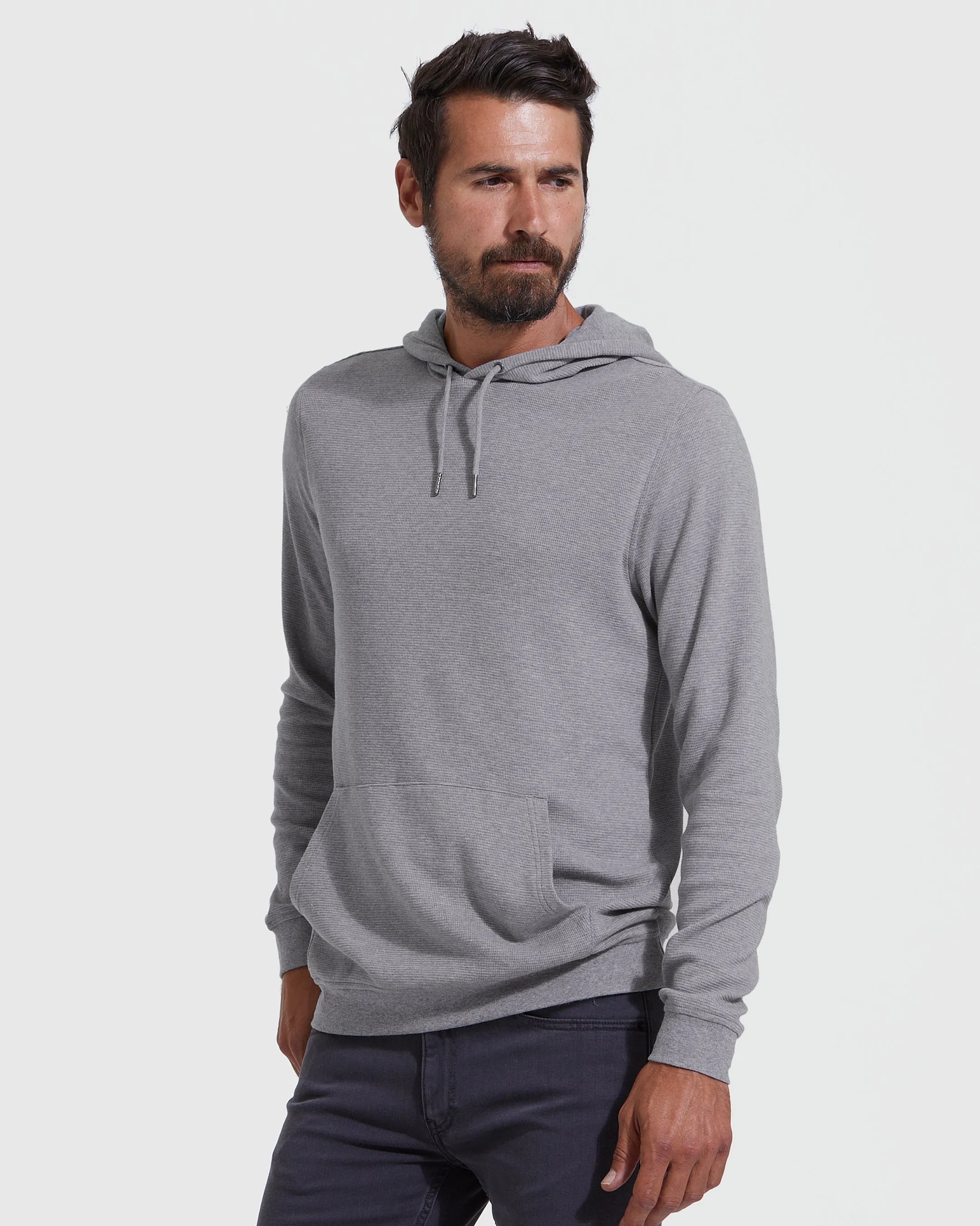 Heather Gray Waffle Hoodie sold by True Classic product image thumbnail 3