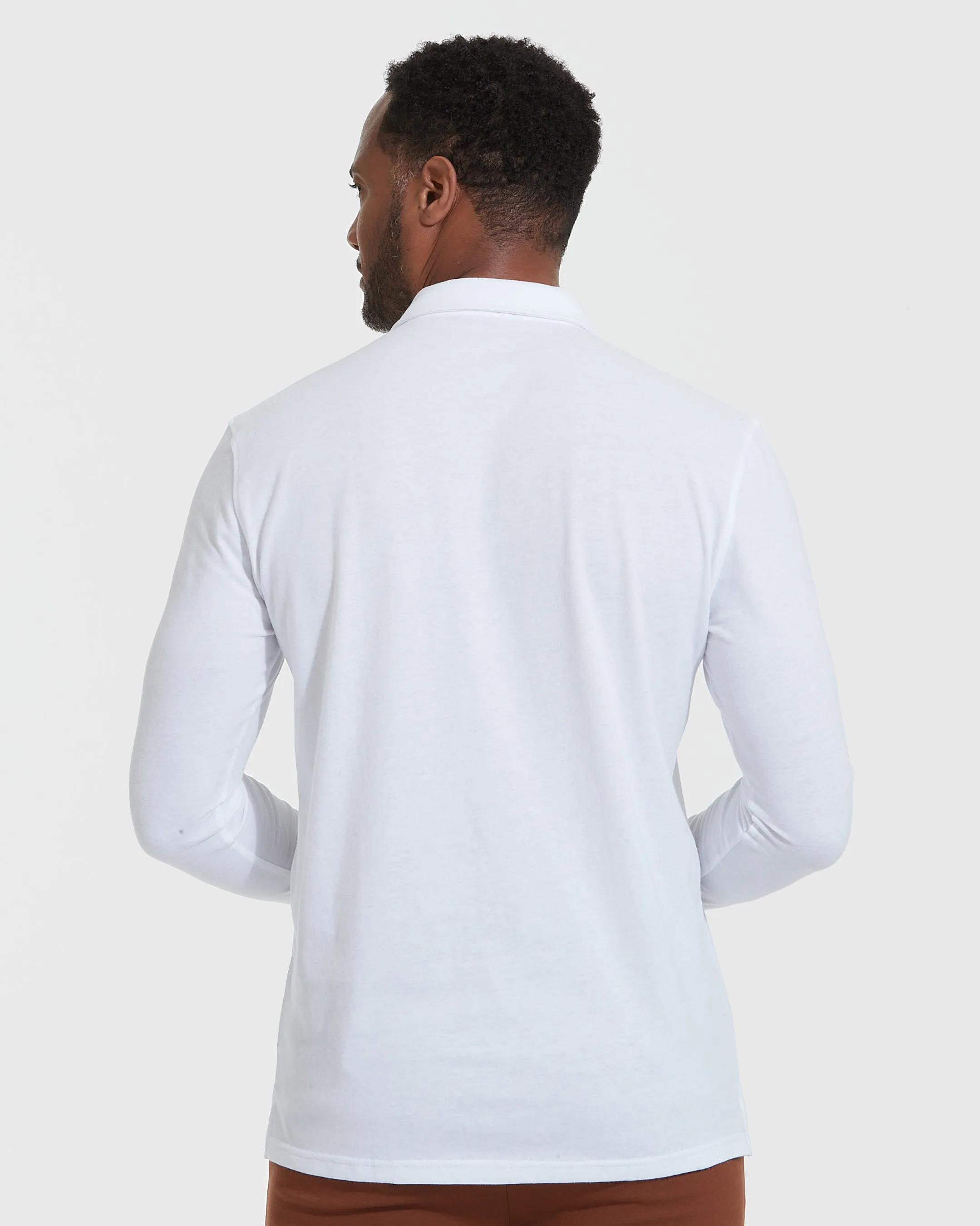 White Long Sleeve Polo sold by True Classic product image thumbnail 4