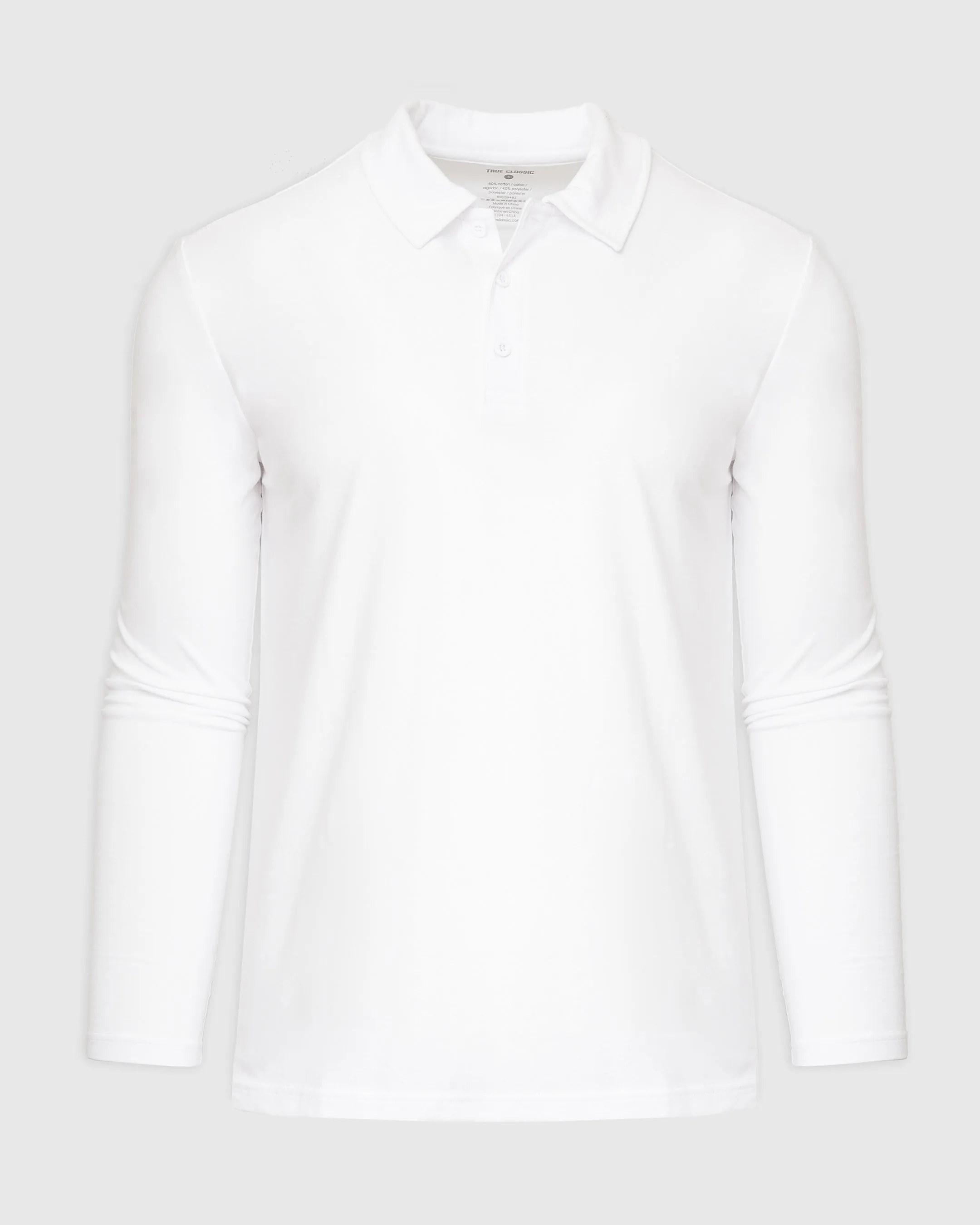 White Long Sleeve Polo sold by True Classic product image thumbnail 2
