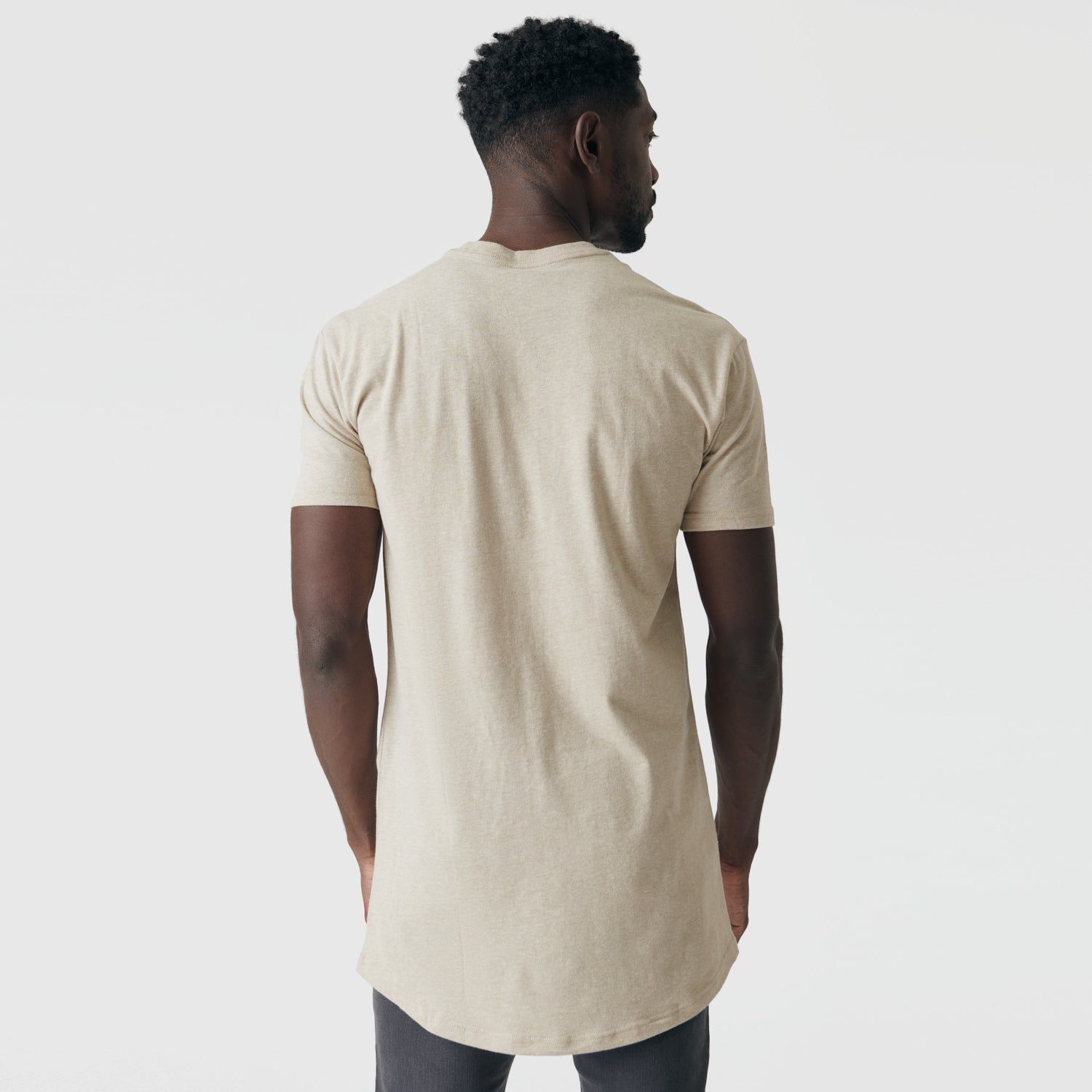Heather Light Khaki Tall Round Hem Crew Neck T-Shirt sold by True Classic product image thumbnail 3