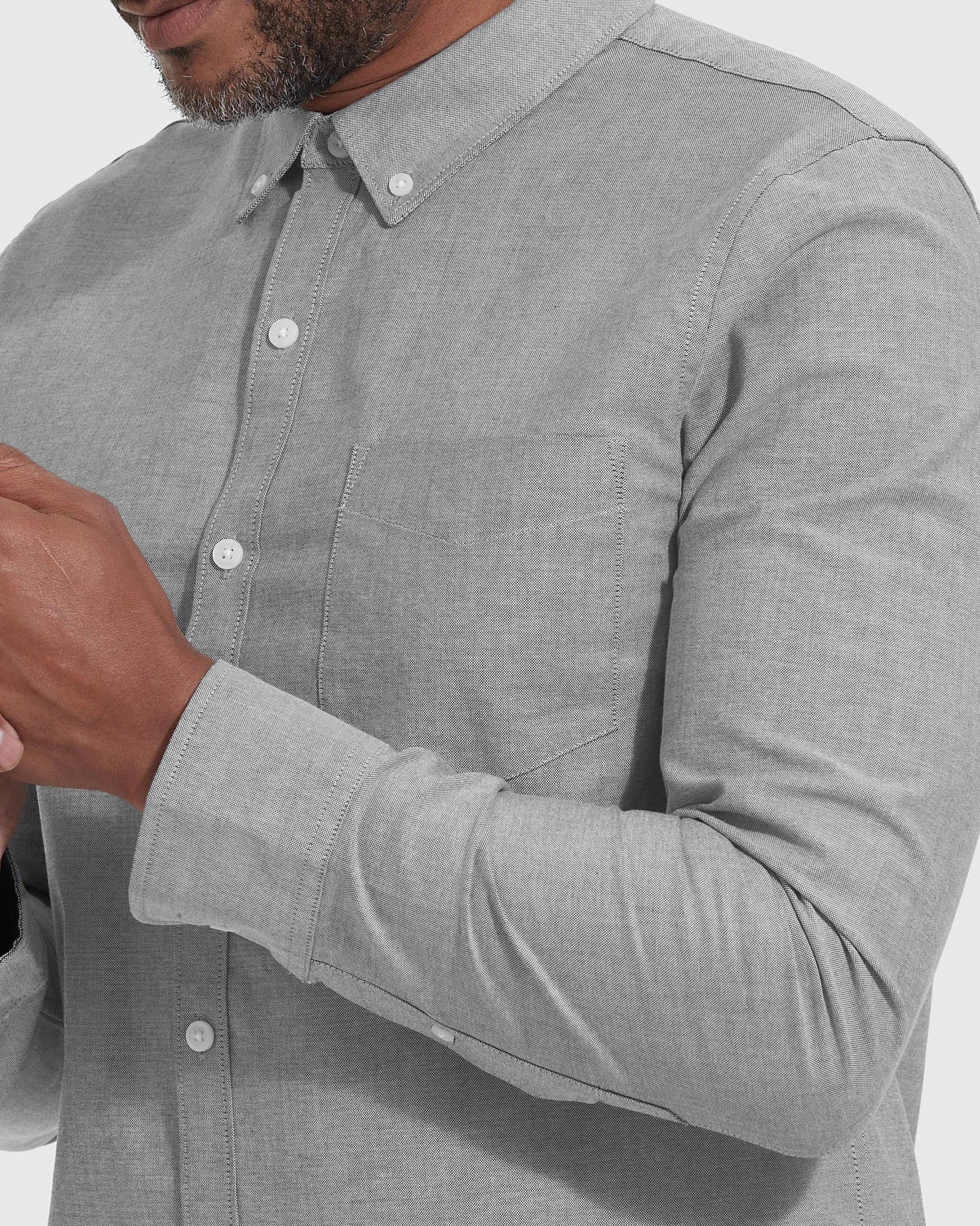 Stone Stretch Oxford Long Sleeve Shirt sold by True Classic product image thumbnail 5