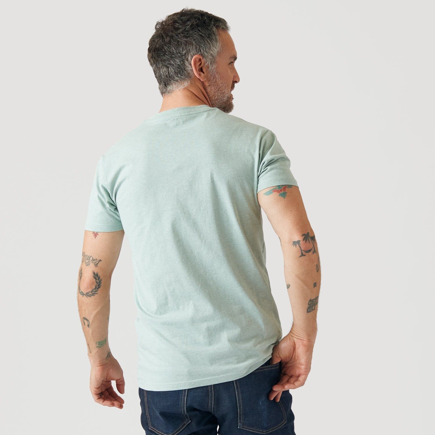 Heather Sage V-Neck T-Shirt sold by True Classic product image thumbnail 3