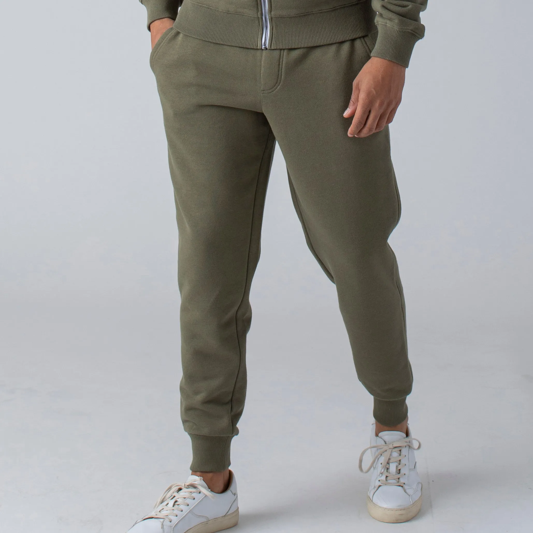 Military Green Fleece Pullover Hoodie and Jogger Set sold by True Classic product image thumbnail 5