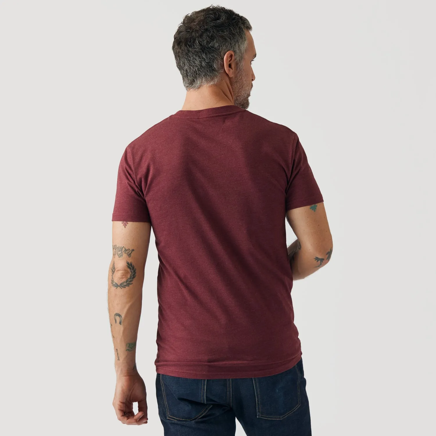 Heather Burgundy V-Neck Tee sold by True Classic product image thumbnail 3