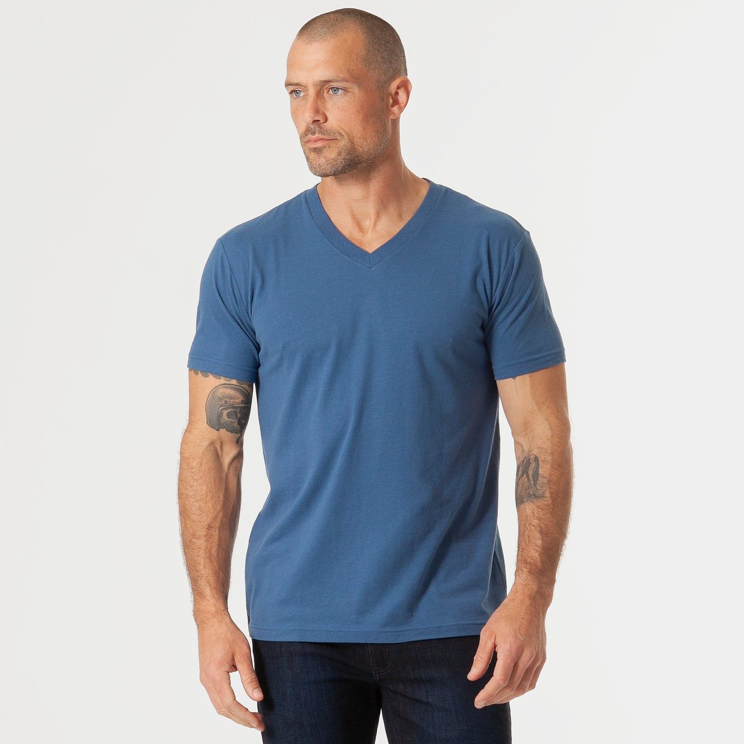 Stone Blue V-Neck Tee sold by True Classic